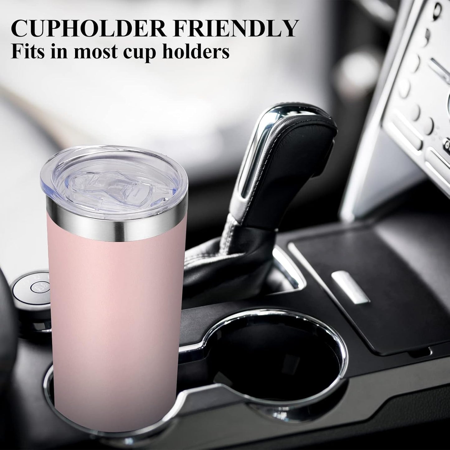 VEGOND Stainless Steel Tumblers Bulk 12 Pack, 20 oz Vacuum Insulated Skinny Tumblers with Lid and Straw, Double Wall Coffee Mug, Travel Water Cup, Light Pink