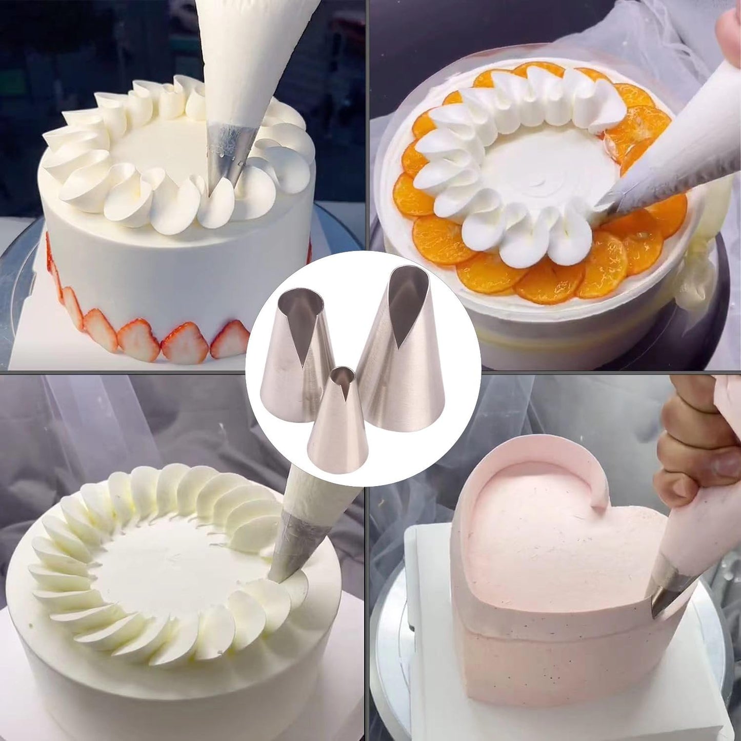 cake piping tips, Russian Piping Tips Set,V-shaped Wave Nozzles Piping Kit - DIY Icing Nozzle Tool for Cupcakes (V-shape)