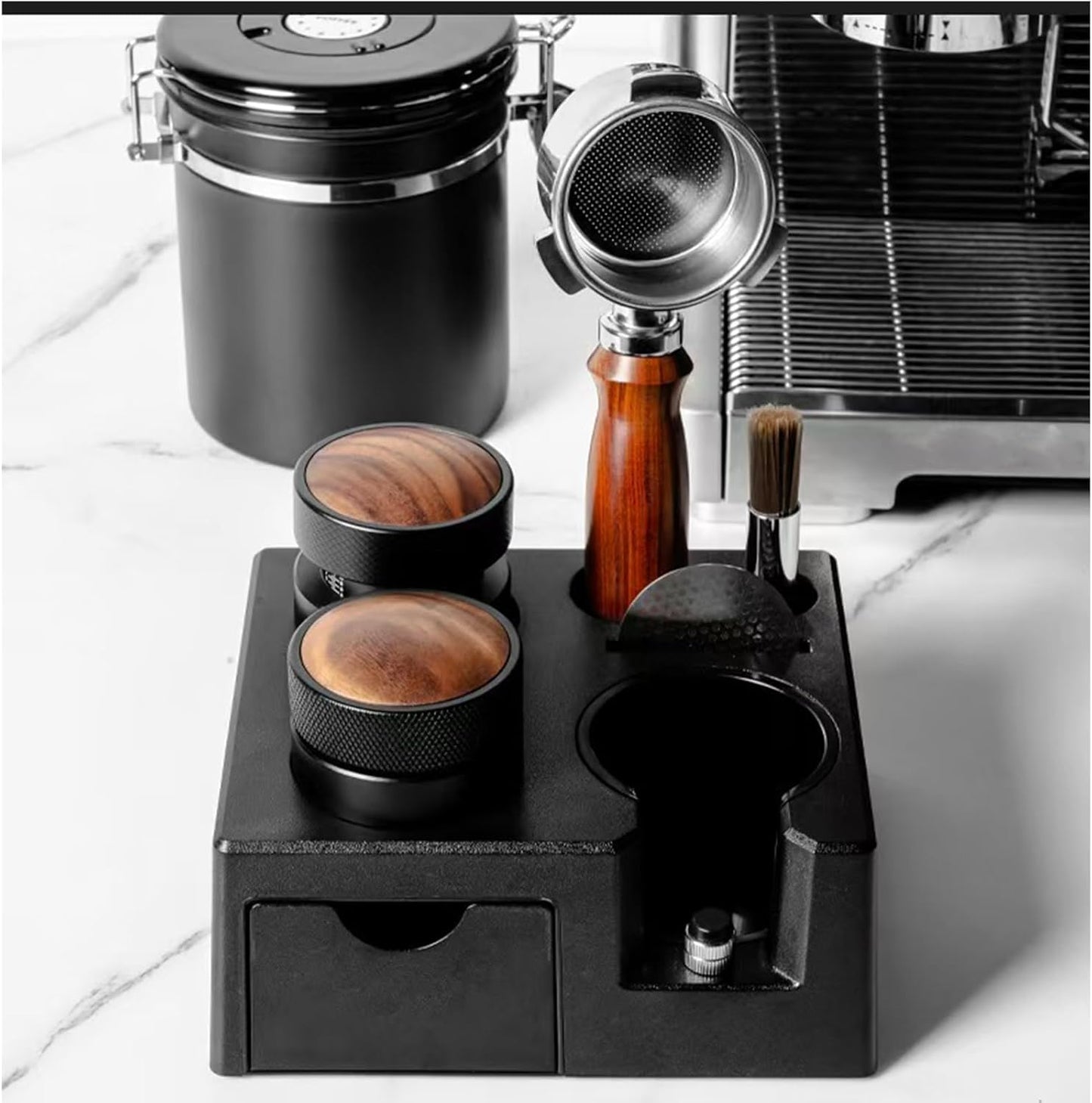 Espresso Tamper Station,Tamping Station Plastic Coffee Tamper Stand, Portafilter Holder for 51mm54mm58mm Espresso Machine Accessories