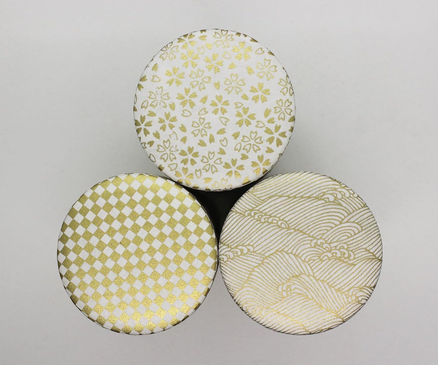 Japanese Pokkan Coffee Spice Tea Tin Canister Washi Paper Storage with Lid 7.05 oz Capacity (Kenran Nami)