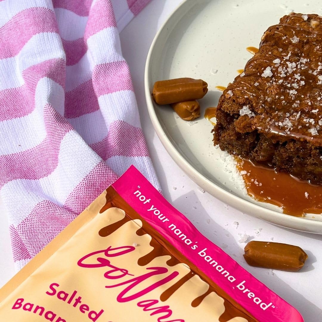 GoNanas Salted Caramel Oat Flour Banana Bread Mix, Suitable for Plant Based Vegan Diets, Gluten Free Dairy Free Snacks, Healthy Snacks For Adults, Muffin Mix, Nut Free, Cupcakes Dessert, NON-GMO, 1pk