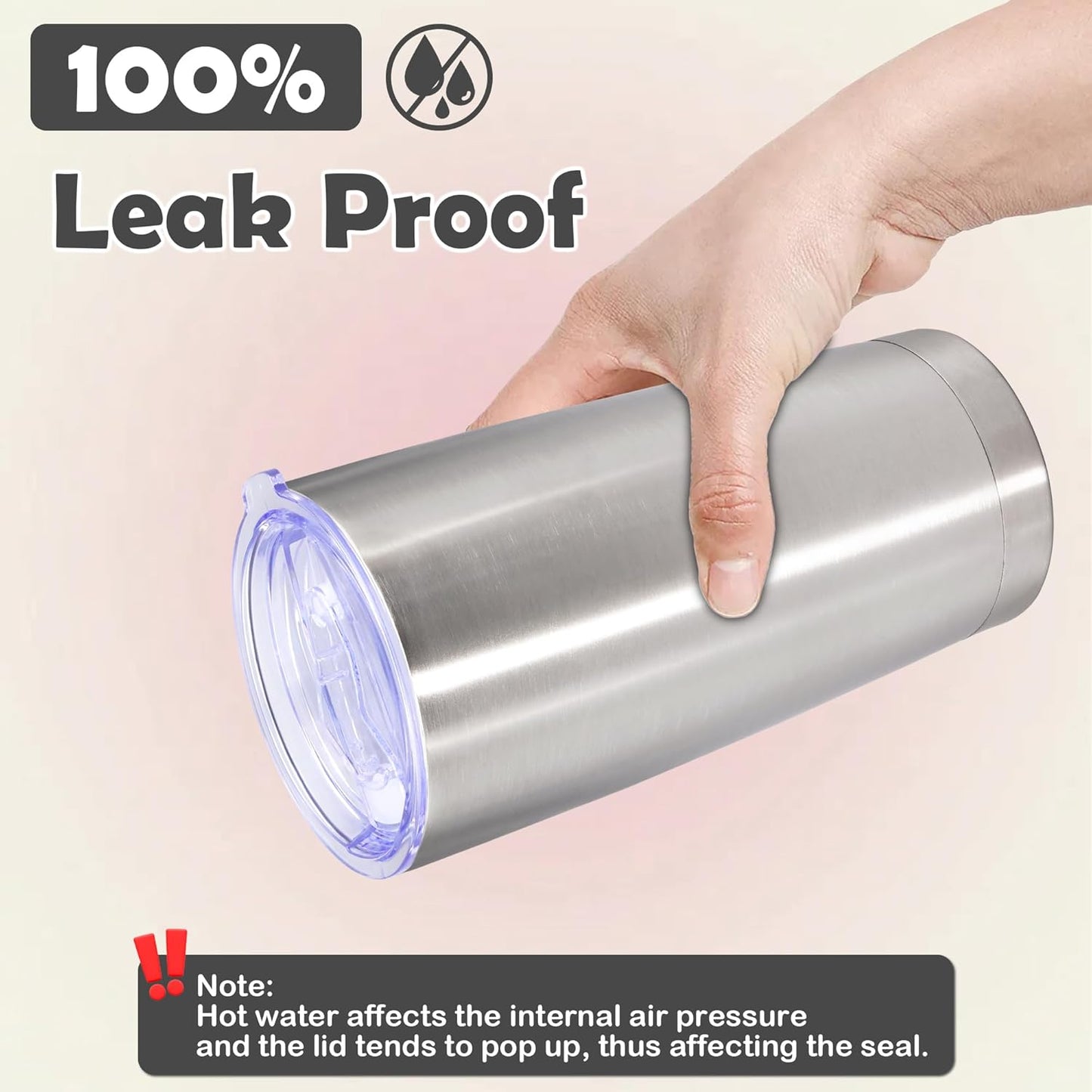 20oz Tumbler Stainless Steel Tumbler Cup with Lid Vacuum Insulated Double Wall Travel Mug, Durable Powder Coated Travel Coffee Tumbler Mug for Hot & Cold Drinks, Stainless Steel,1 Pack