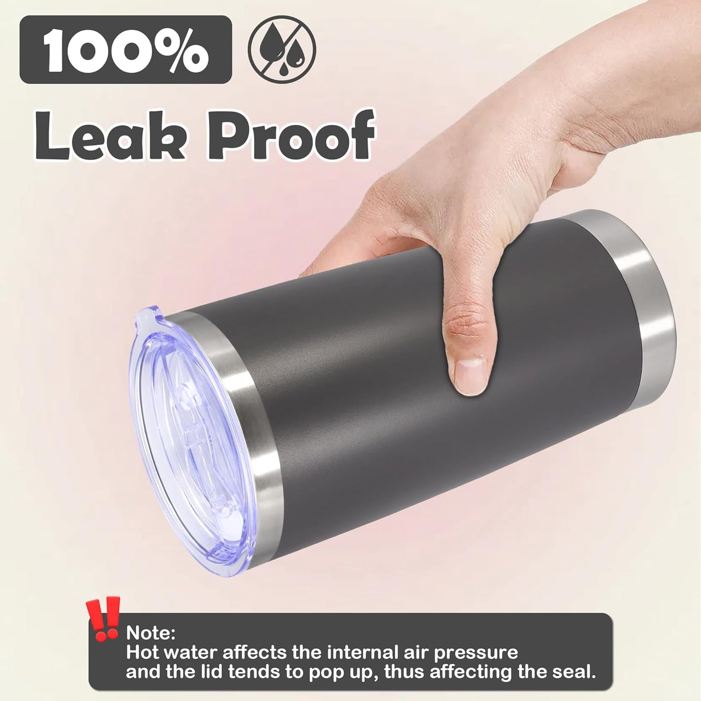 20oz Tumbler Bulk Stainless Steel Tumbler Cup with Lid Vacuum Insulated Double Wall Travel Mug, Durable Powder Coated Travel Coffee Tumbler Mug for Hot & Cold Drinks, Grey,8 Pack