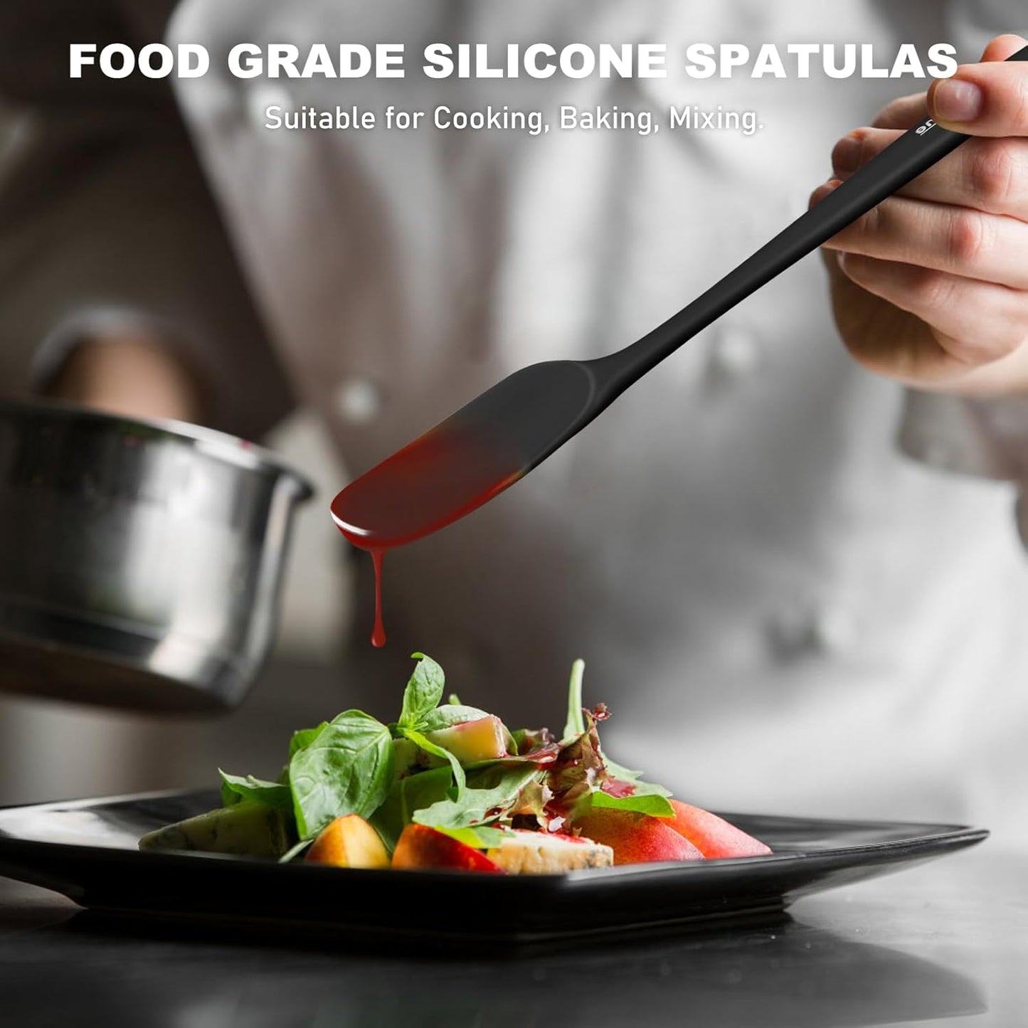 NileHome Silicone Spatula Set, 6 Pieces Food Grade Kitchen Utensils with Silicone Brush Heat Resistant BPA-free Rubber Spatula for Scraping, Baking, Cooking, Mixing