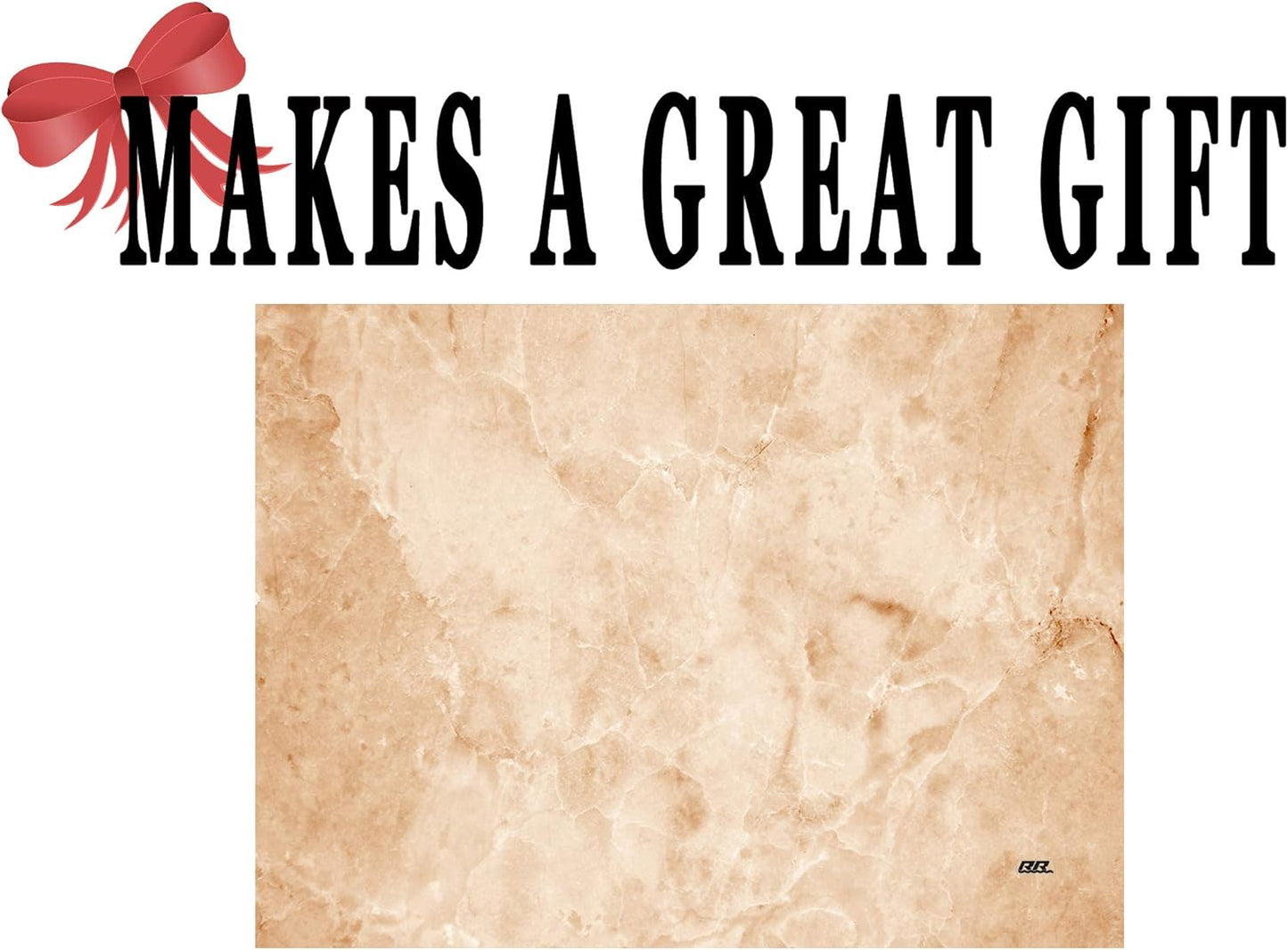 Rogue River Tactical Tan Brown Textured Marble Art Kitchen Glass Cutting Board Modern Decorative Gift Abstract Wavy Contrast Design