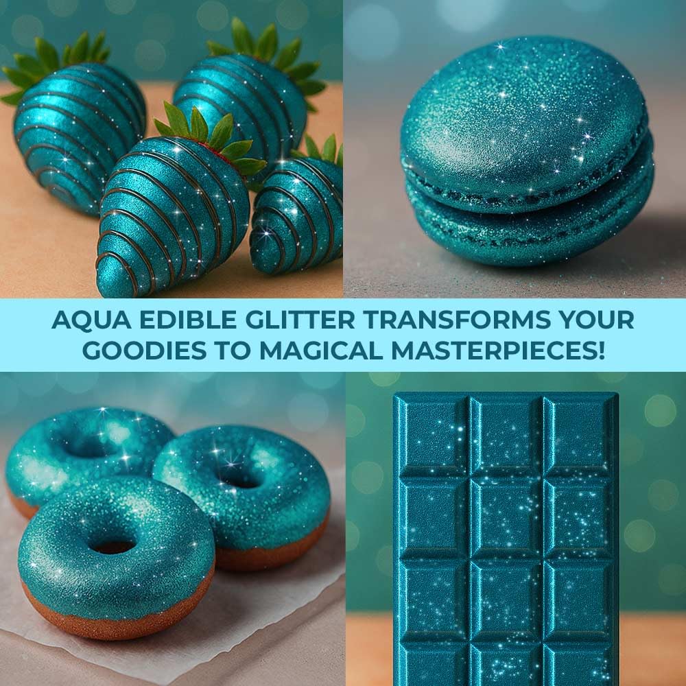 Bulk 20g Light Blue Edible Glitter for Drinks | Premium Edible Glitter for Cakes, Cocktails, Light Blue Cake Decorating Decorations Food Grade, Vegan, Kosher, Halal, Gluten Free - Made in USA