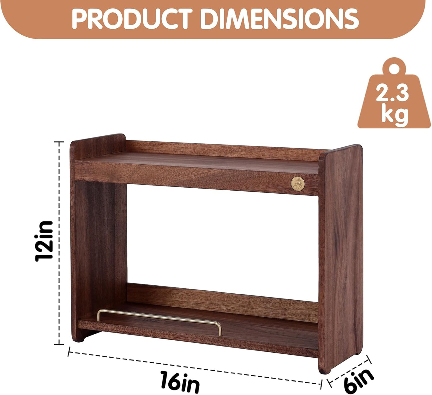 Coffee Mug Holder Wooden Cup Rack Mug Display Shelf Coffee Cup Holder for Countertop With 4 Mug Cups 2 Tier Wood Coffee Mugs Holder for Kitchen Coffee Cup Storage