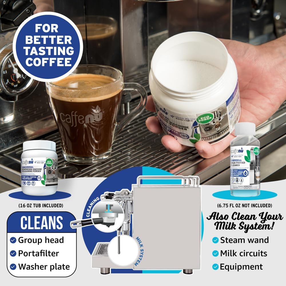 Coffee Machine Cleaner Powder 450G - Espresso Machine Cleaner for Group Head - Commercial Machine Cleaning Formula - Complete Your Barista Accessories Collection