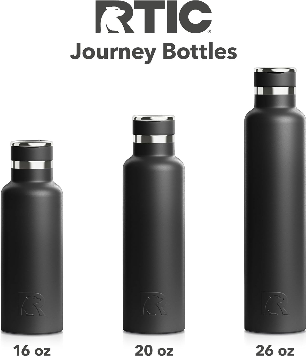 RTIC 16oz Journey Bottle Metal Stainless Steel Vacuum Insulated, BPA Free, Reusable, for Water, Hot and Cold Drinks, Travel, Sports, Camping, Pond Glitter