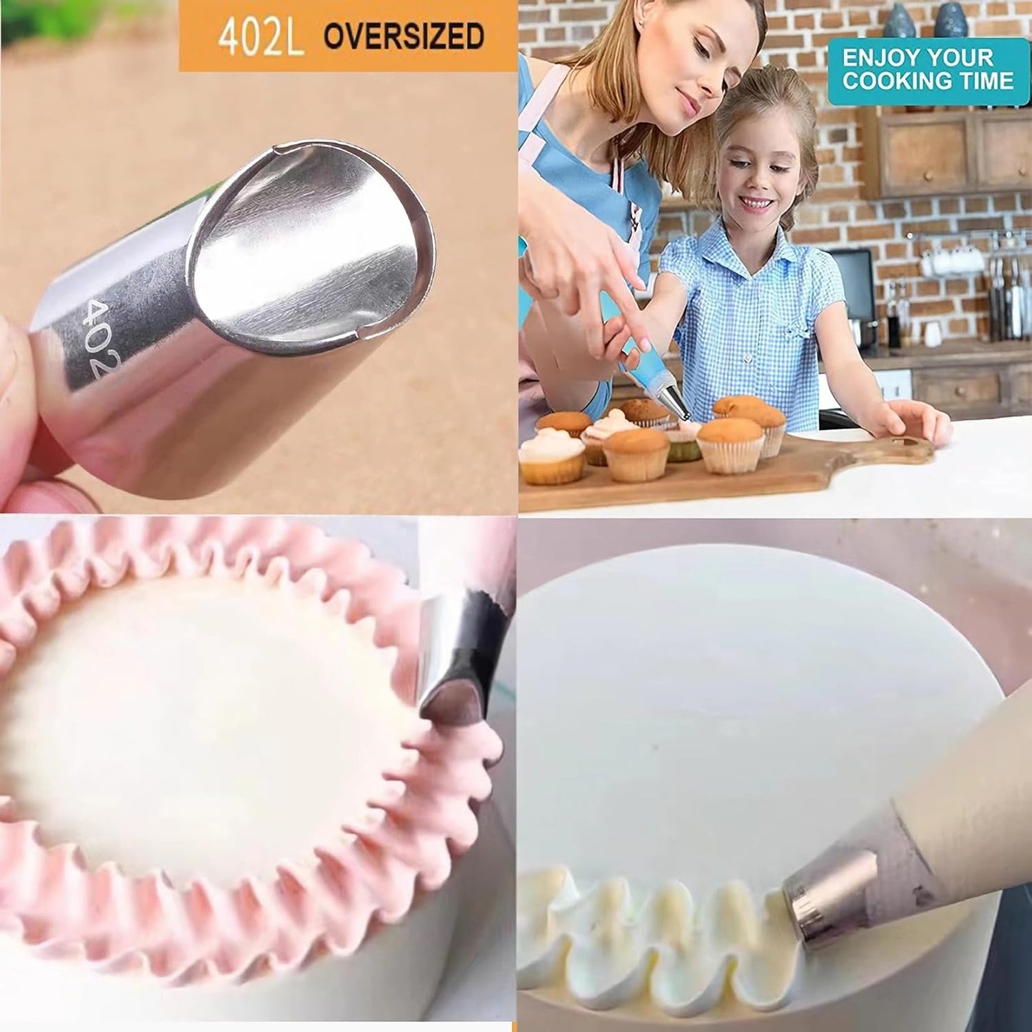 23 pcs Icing Piping Tips(with 8rose flower piping tips 2 Flower Nails 1 Flower Lifter 1Cake Decorating Tips Brush 5 Piping Bags & 6 pastry bag ties)Cake Decorating Tool Kit Petal Icing Tips