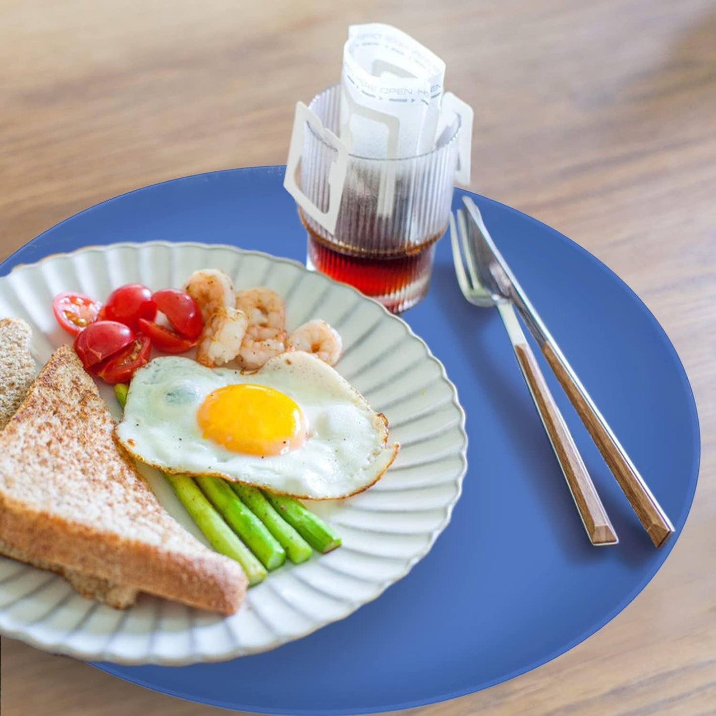 KooMall 12 10 8 Inch Multi-use Microwave Mat, Trivet, Pot Holders, Drying, Baking, Place Mat, Utensils Rest, Silicone Cover Pad for Hot Pot Pans Bowls Plates Dishes Kitchen Counter,Heat Resistant,Blue