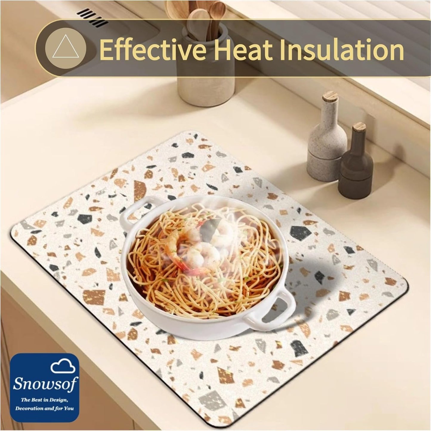 Dish Drying Mat - Absorbent Countertop Mat for Coffee Maker, Expresso Machine, Kitchen Use (04,16''×24'')