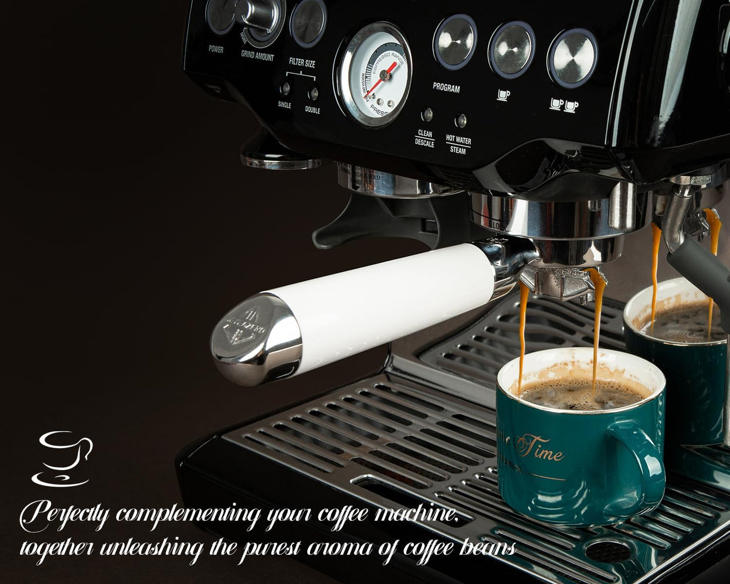 ๐๐๐ฆ๐ฆ ๐๐จ๐ฎ๐๐ฅ๐ ๐๐ฉ๐จ๐ฎ๐ญ Portafilter Fits Breville Barista Express and 54mm Breville Machines, Espresso Bottomless Portafilter with Puck Screen 53.5mm and Filter Basket