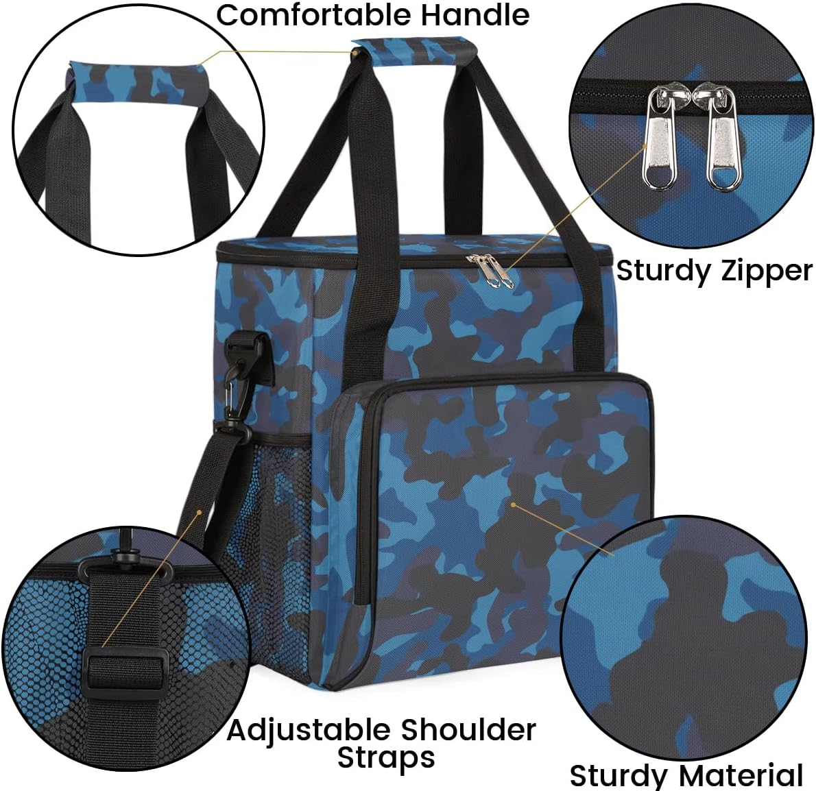 Camouflage Basket Coffee Maker Carring Bag Travel Carrying Storage Tote Bag Compatible with Keurig K-Mini or K-Mini Plus Portable Single Serve Coffee Brewer Case with Pockets for K-cup Pods