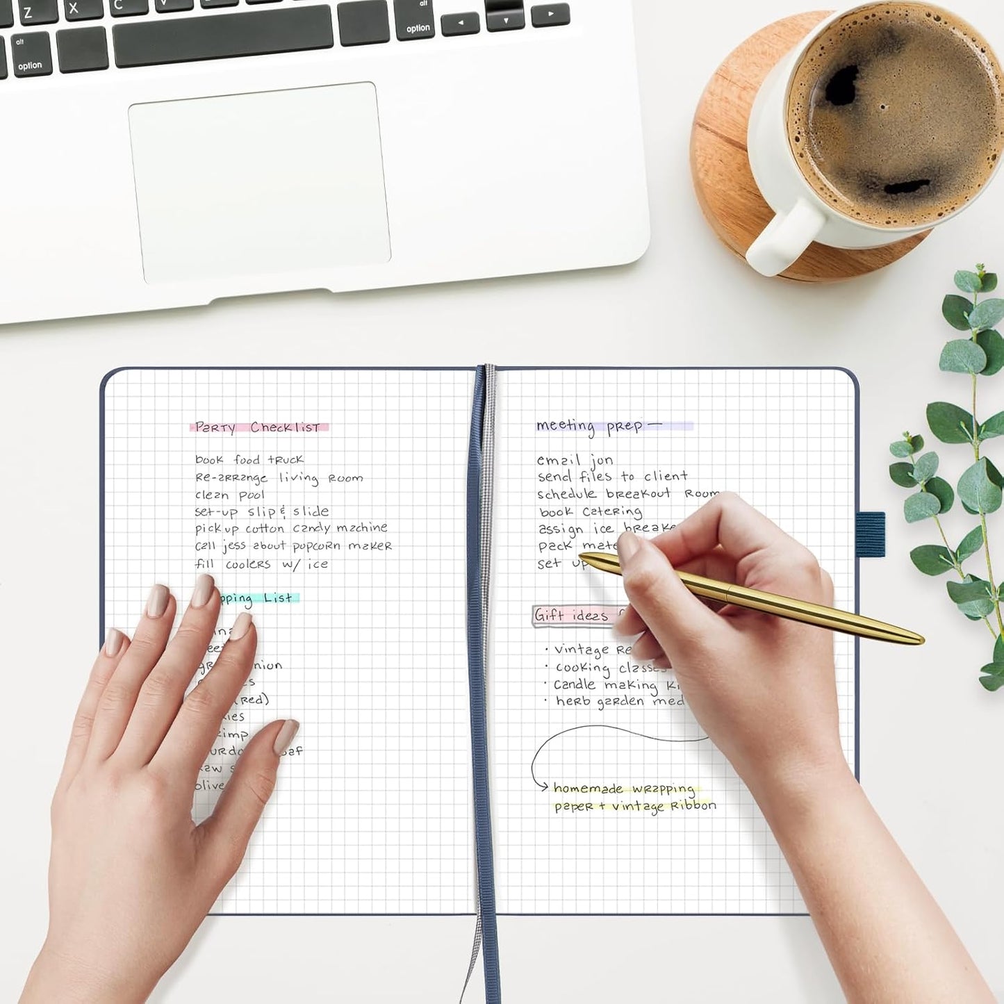 &And Per Se Graph Journal Notebook, 160 Pages, 5.7 x 8 inches College Ruled Thick Paper Notebook Journals for Writing, Grid Hardcover Notebook(1 Pack, Dark Blue)