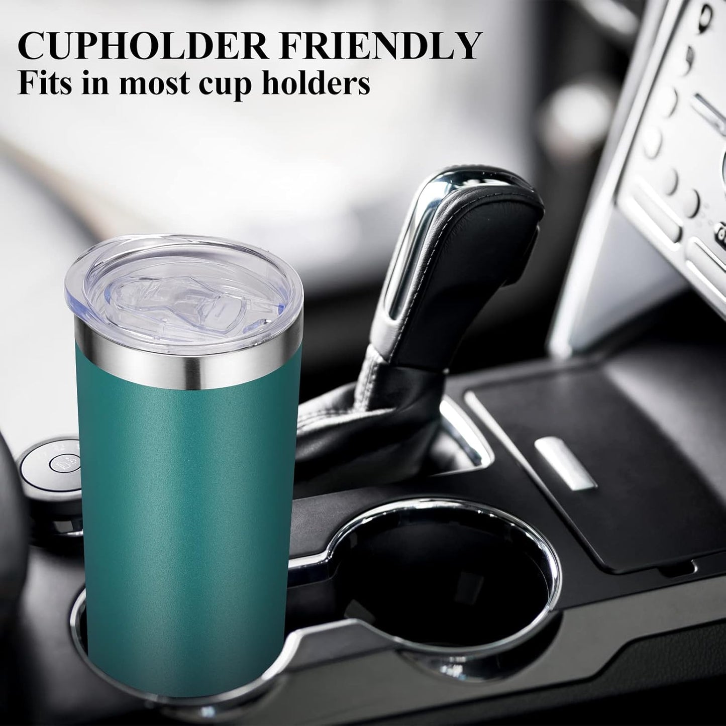 VEGOND Stainless Steel Tumblers Bulk 6 Pack, 20 oz Vacuum Insulated Skinny Tumblers with Lid and Straw, Double Wall Coffee Mug, Travel Water Cup, Dark Green