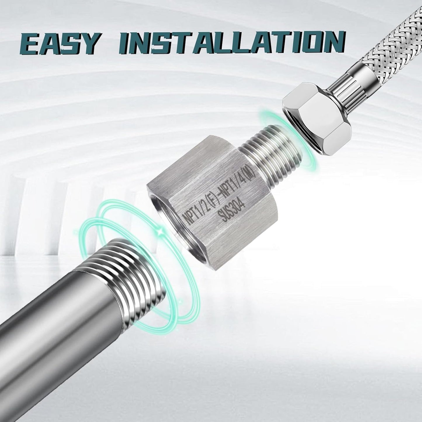 2 pieces Npt3/4 Female to Npt1/4 Male Reducer,3/4-1/4Water pipe Adapter, Fabricate of 304 Stainless Steel