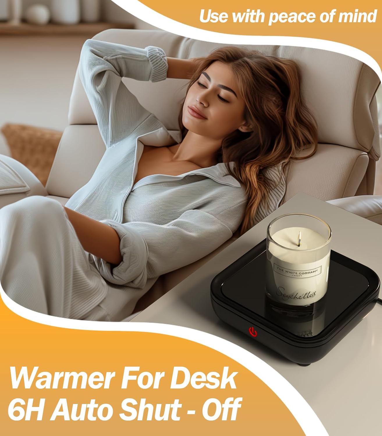 Coffee Mug Warmer Smart Cup Warmer - Excellent Heating & Highest Temp Setting & Light Indicator, Coffee Warmer for Desk Auto Shut Off, Candle Warmer Plate for Beverage, Gifts for Women Men Mom