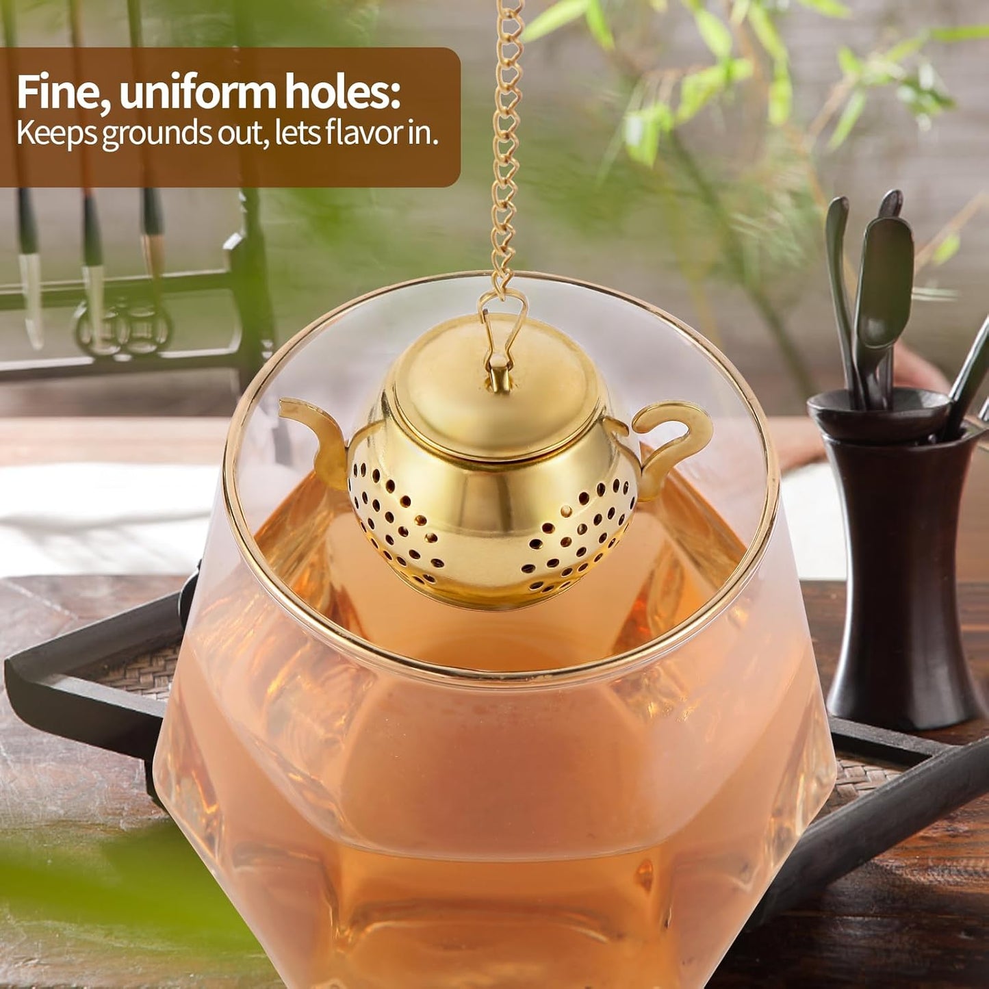 2-Pack Premium Tea Infusers with Spoon – 304 Stainless Steel Loose Leaf Tea Strainer & Steeper – Teapot Design for a Thoughtful Brewing Journey