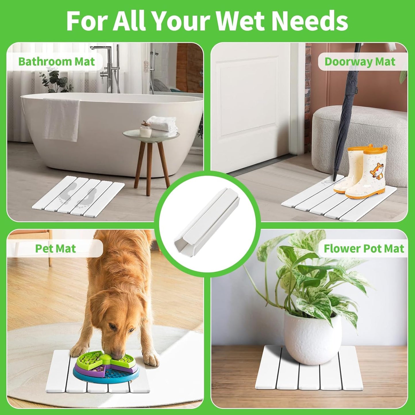 Stone Drying Mat for Kitchen Counter, Stone Bath Mats for Bathroom, Quick Dry Diatomaceous Earth Mat, Foldable Non-Slip Stone Mat for Bathroom Dishes Bottles Cups, Match Any Countertop, 15.8''x11.8''