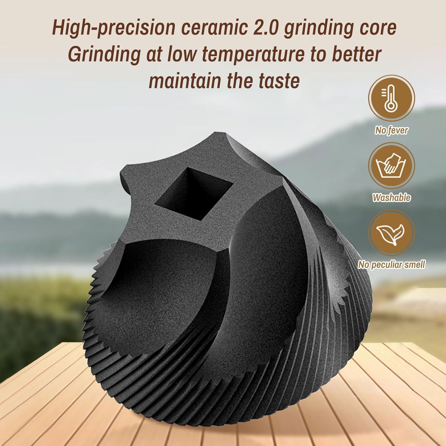 Portable Manual Coffee Grinder with 40 Adjustable Settings,Hand Coffee Bean Mill with 30g Capacity & Crank for Travel Camping Office Home(Ceramic)