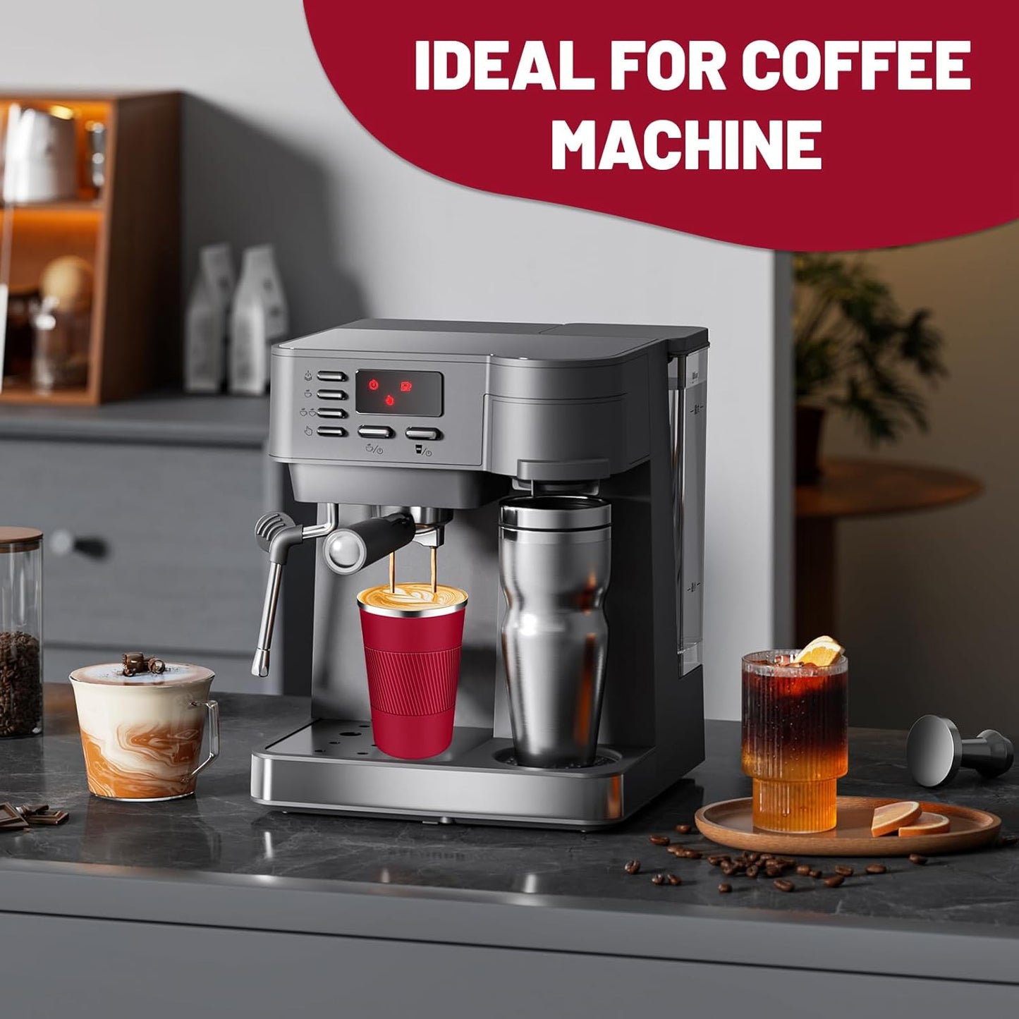 Insulated Coffee Tumblers with Flip Lid 12oz / 17oz, Stainless Steel Travel Coffee Mug Leak Proof, Vacuum Insulated Coffee Mug Reusable Cup, Keeps Cold and Hot for Coffee Tea