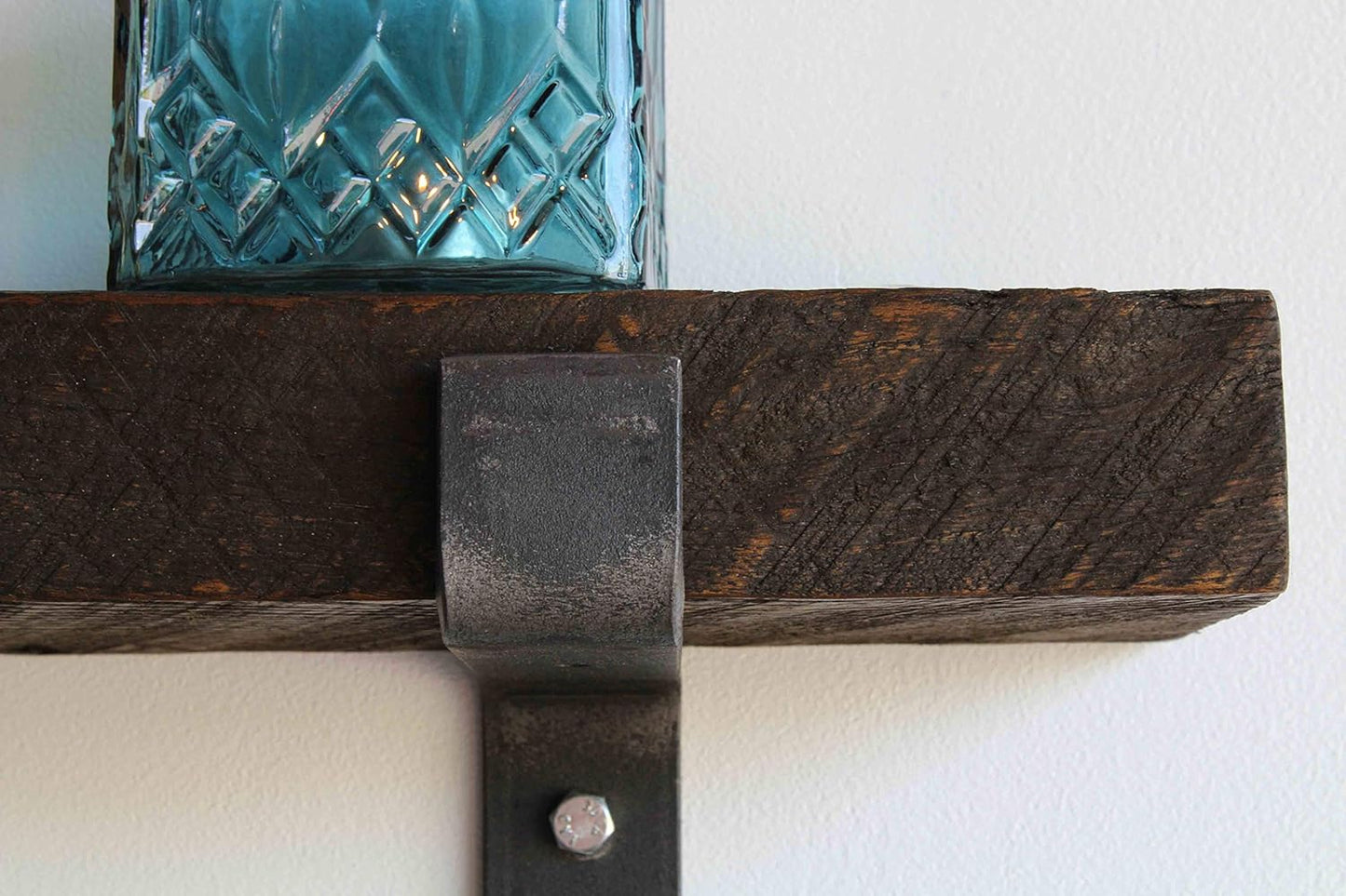 Urban Legacy Accent Shelves | Reclaimed Barn Plank | Set of 2 with Full Brackets (Coffee Bean 18"x 4.5"x 2")