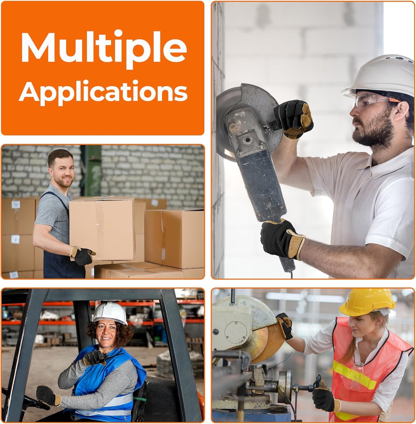 HANDLANDY Work Gloves for Men & Women, Utility Mechanic Working Gloves Touch Screen, Flexible Yard Work Gloves