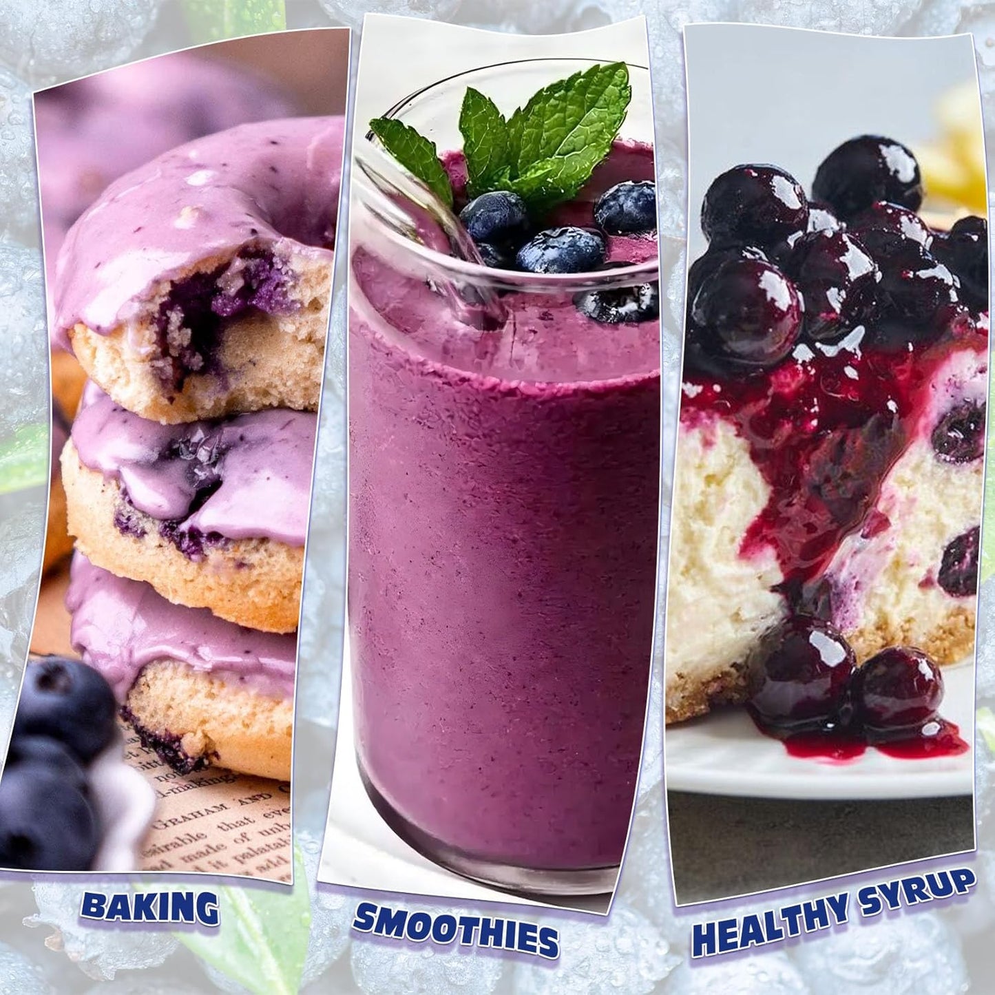 Freeze Dried Blueberry Powder - Kiigfood 6 oz/170g Natural Blueberry Powder Fruit Powder, Organic Blueberry Extract for Smoothie, Drinks, Baking, Cakes Decoration - Vegan, Non-GMO, Gluten-Free