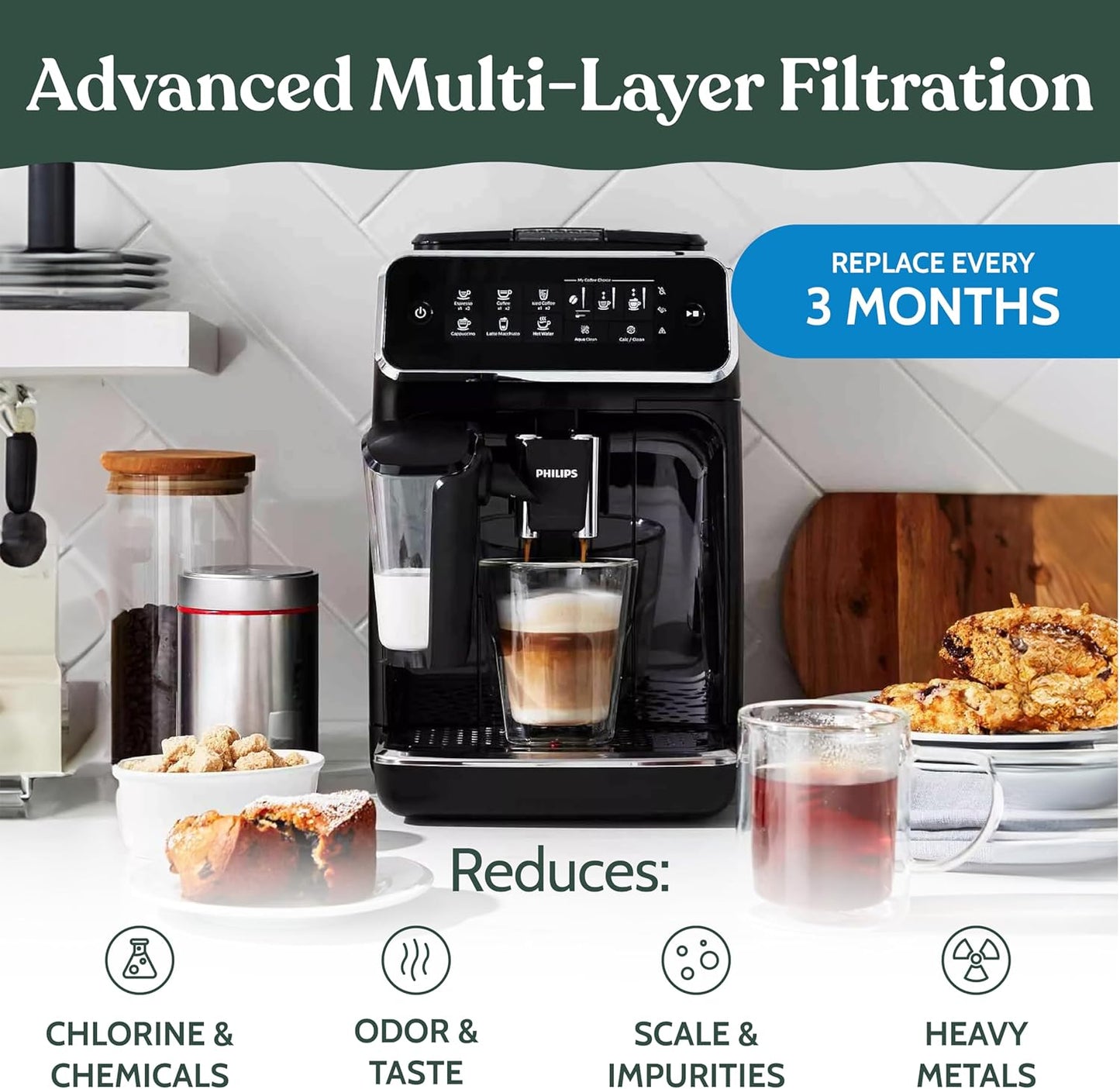 Roobi Philips Compatible Water Filters. Specially Designed for Philips Saeco Coffee Machines, Carbon Neutral Philips Aqua Clean Water Filters. 2 Pack, 6 Months Supply.