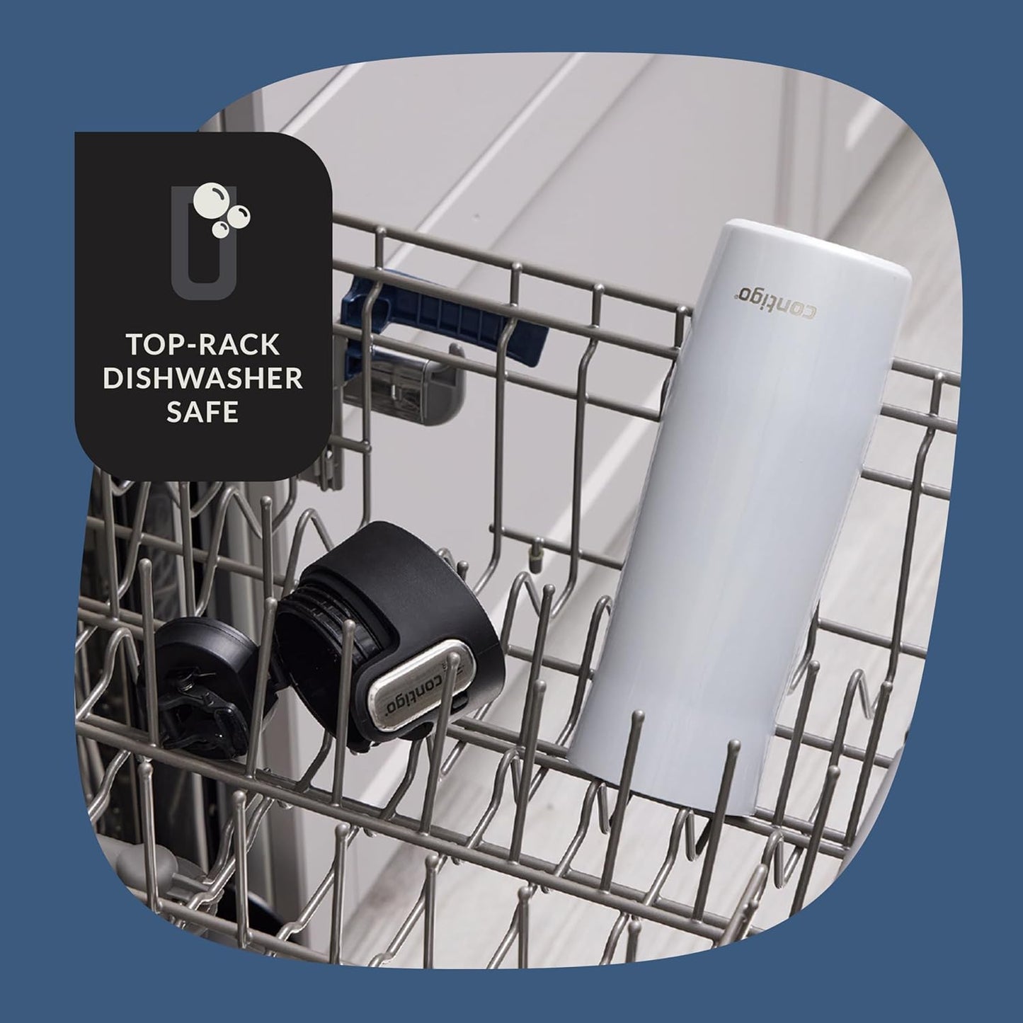 Contigo AUTOSEAL West Loop Vacuum-Insulated Stainless Steel Travel Mug with Easy-Clean Lid 20 oz 2-Pack Salted Frosted Pearl; Glacier Frosted Pearl