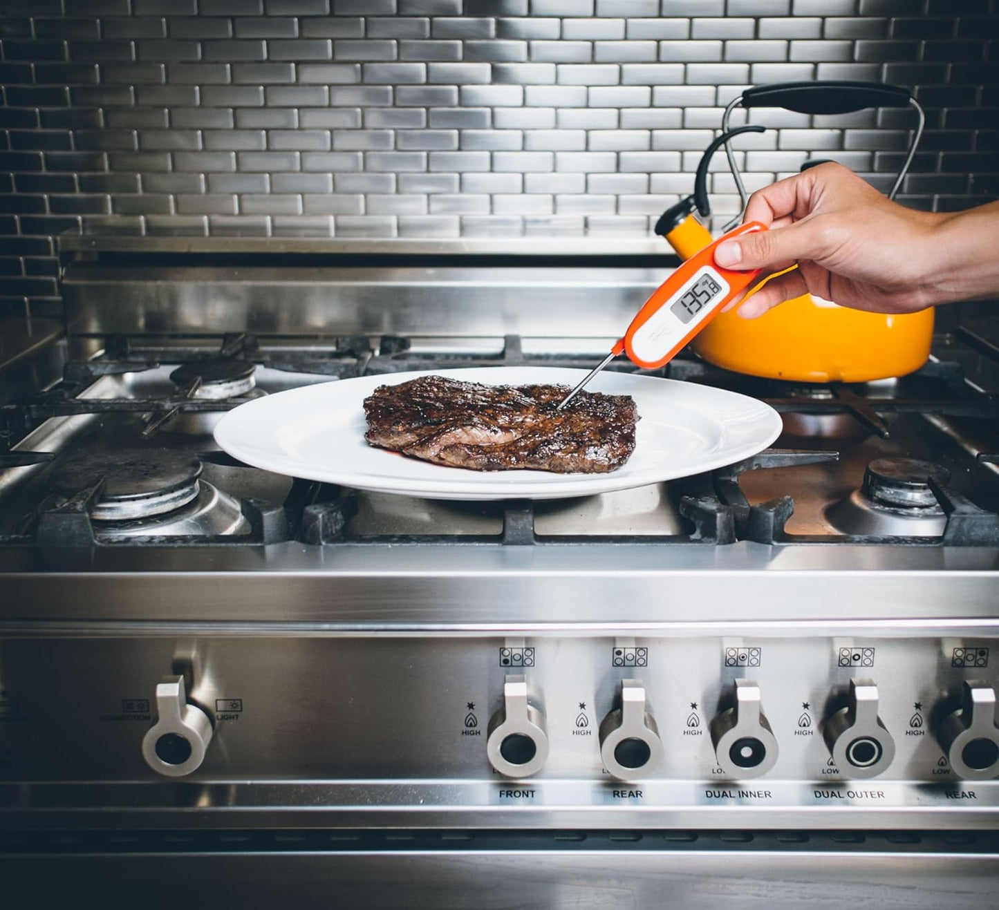 Lavatools Javelinยฎ Ultra-Fast 2-Second Digital Instant Read Meat Thermometer for Grill and Cooking, 2.75" Probe, Compact Foldable Design, Large Display, IP65 Water Resistant, NSF Certified โ Milk