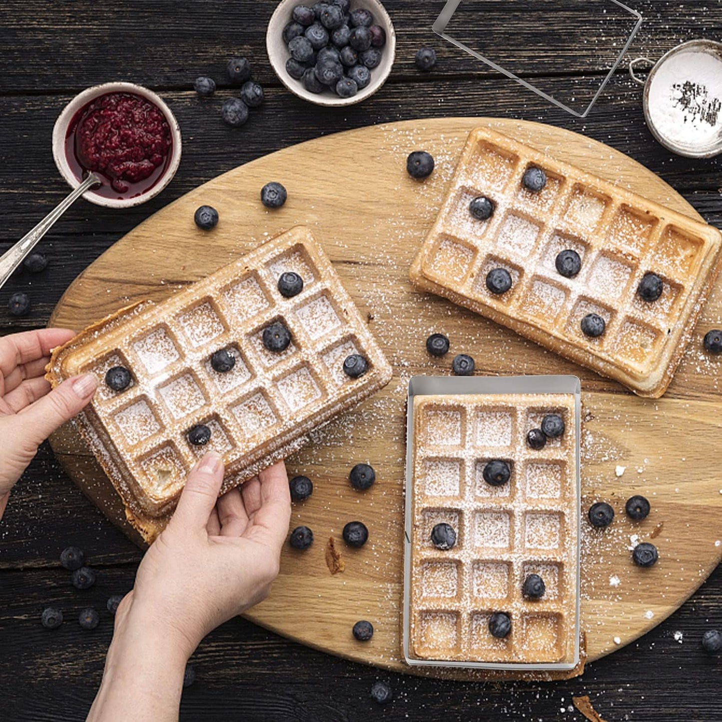 5Pcs Rectangle Cookie Cutter Set, Stainless Steel Biscuit Baking Molds Fondant Cake Cookie Cutter Rectangle Shaped Cutter