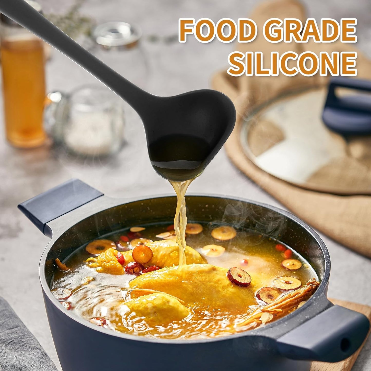 18 Pcs Cooking Utensils Set, Kitchen Utensils Set with Utensil Holder, 446°F Heat Resistant Silicone Spatula Set, Kitchen Gadgets Tools Set for Nonstick Cookware BPA FREE