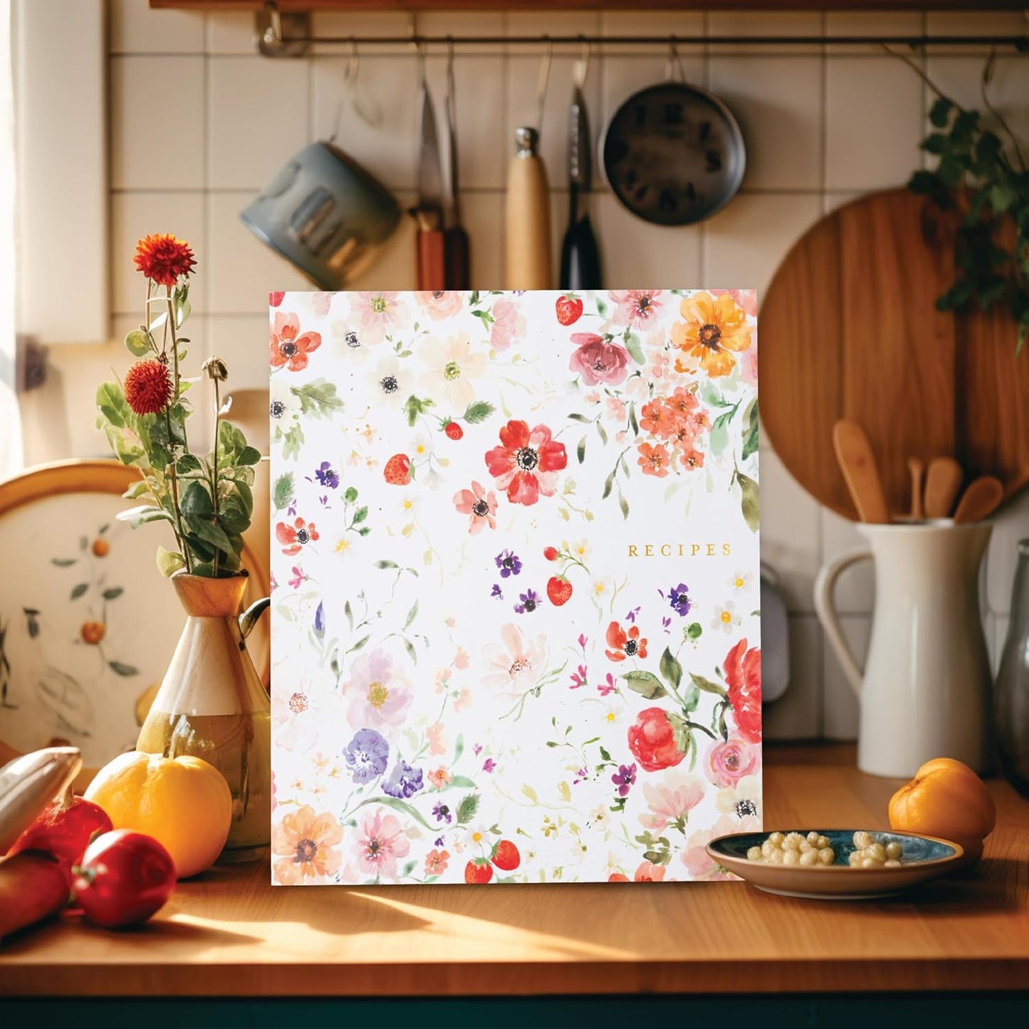 Itsy Belle Studio Make Your Own Cookbook – Blank Recipe Book to Write in Your Own Recipes | Hidden Spiral Bound Personalized Recipe Binder with back pocket & Conversion Charts | Holds 240 Recipes