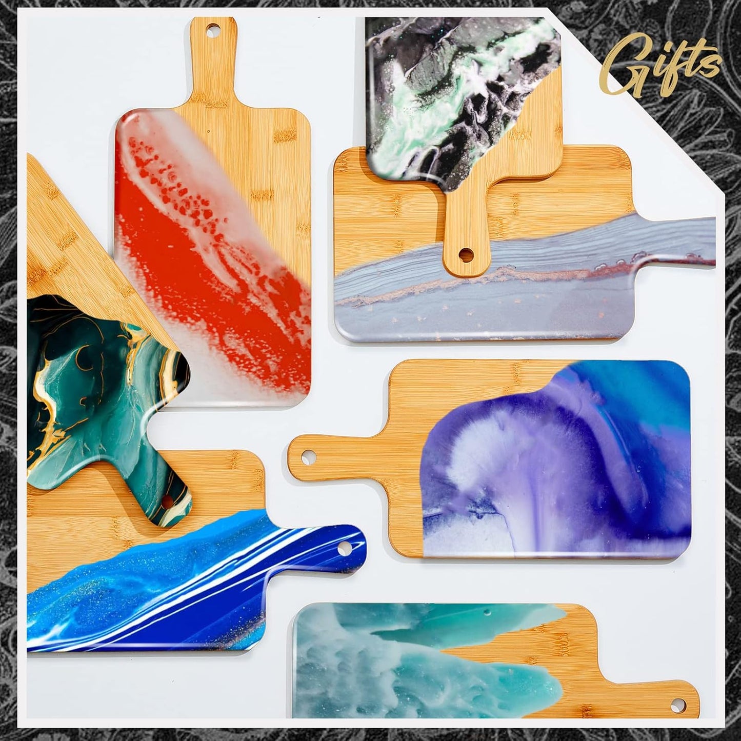 Nuenen 30 Pcs Wood Cutting Board with Handle 15.7 x 7.8 Inch Acacia Bamboo Wooden Serving Kitchen Chopping Boards for Pizza, Bread, Cheese, Charcuterie, Fruit, Vegetables (Bamboo)