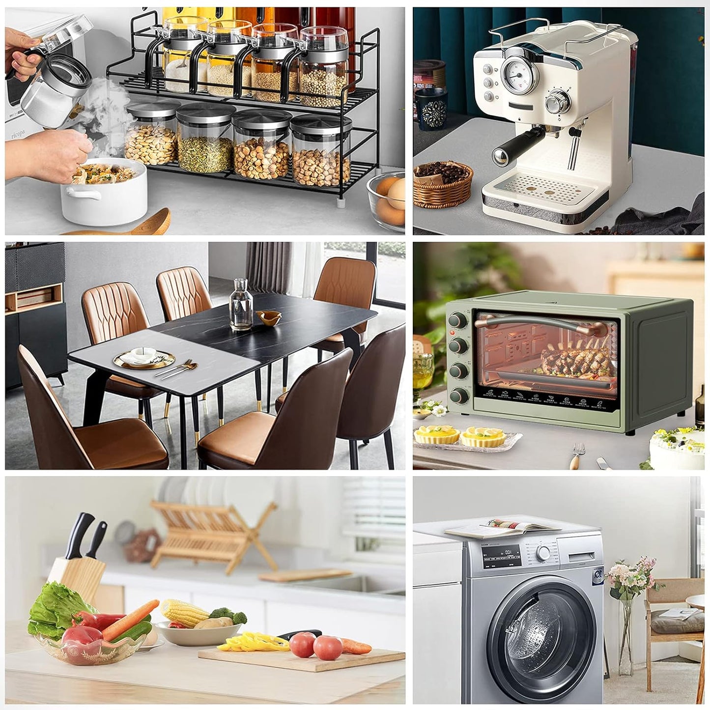 Ewen 25.6x17.7in 2mm Silicone Mats for Kitchen Counter, Extra Large Thick Heat Resistant Baking Mat, Silicone Countertop Protector Mat for Bar Air Fryer Crafts Work Glass Top Stove Cover Translucent