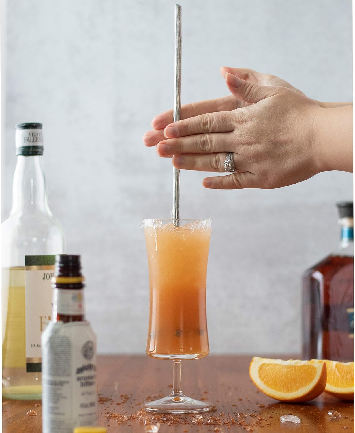 Piña Barware Swizzle Stick Stirrer - Stainless Steel with Smooth Matte Finish (One Swizzle Stick)