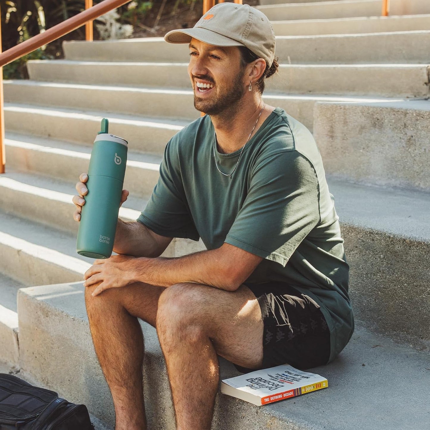 BOTTLE BOTTLE Stainless Steel Water Bottle with Straw Lid and Handle 32 oz Vacuum Insulated Cup for Sports Travel Gym Hiking, Leak-Proof Wide Mouth Water Bottles for Men,forests