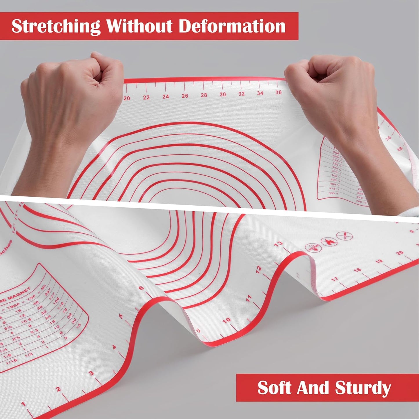 BlueBark 1 PCS - 24"L x 20"W Non-stick Silicone Baking Mat for Pastry & Dough, Sourdough Bread Making Tools, Kitchen Counter, Cooking Enthusiasts