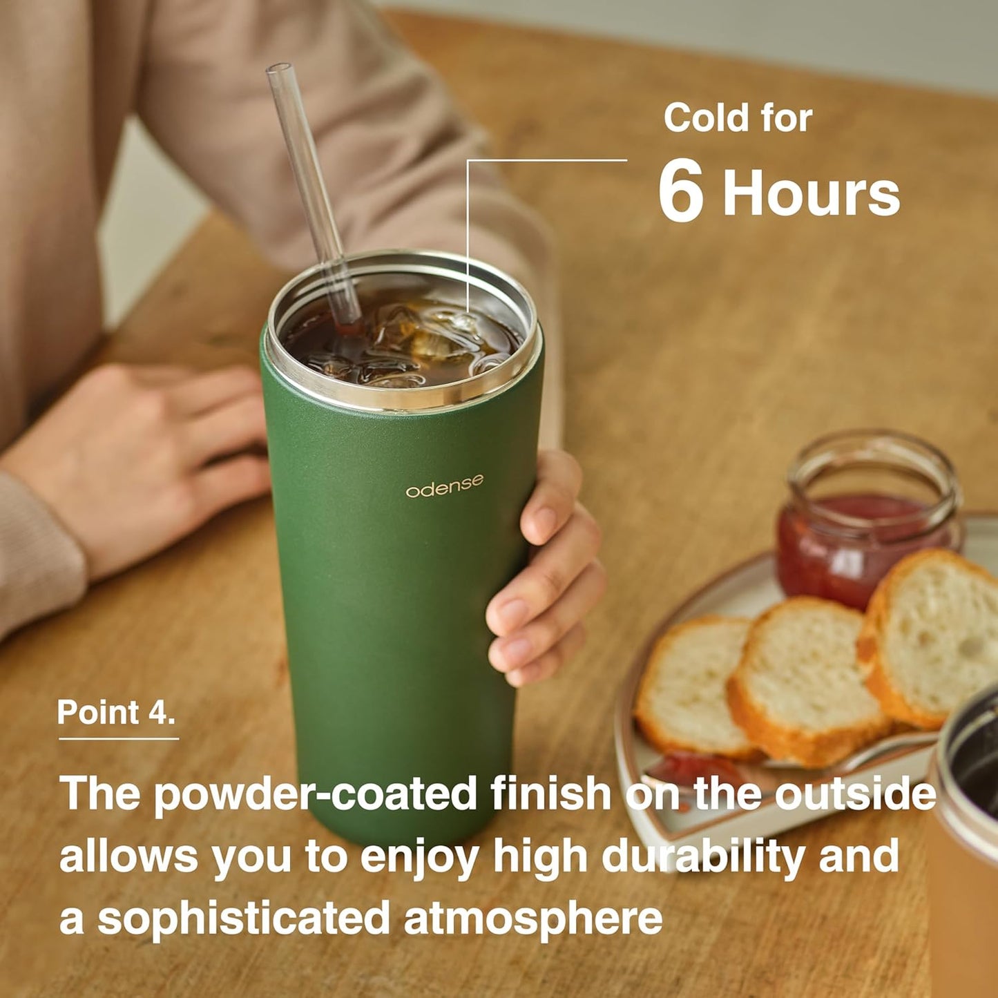 Odense Legodt Straw Tumbler 24oz - Double Stainless Vacuum Insulated Tumbler with Lid & Straw - Travel Mug, Water Bottle for Iced Coffee & Iced Tea, Cold Drinks, Dishwasher Safe(Tangerine Yellow)