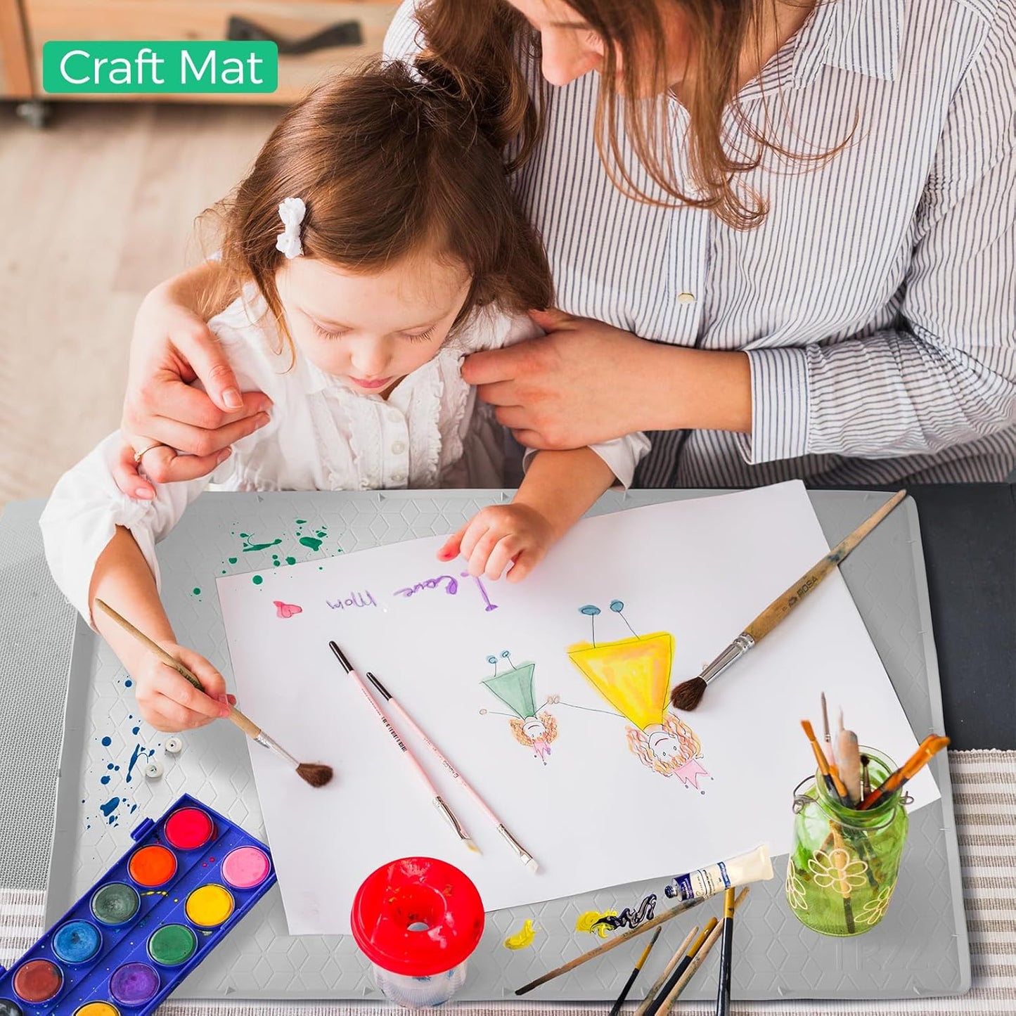 TRZZ Silicone Waterproof Under Sink Mat 22" x 19", Drip Tray and Cabinet Liner for Kitchen and Bathroom, Prevents Water Damage and Organizes Cabinets (Light Blue)