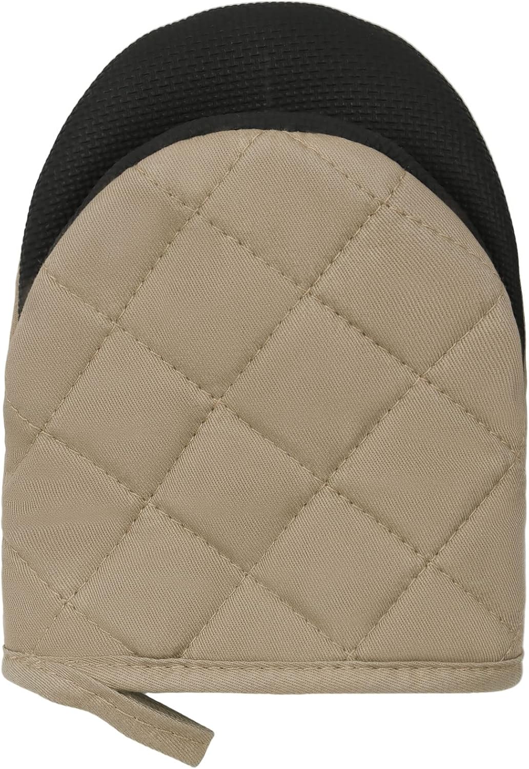 1 Pair Short Oven Mitts, Heat Resistant Silicone Kitchen Mini Oven Mitts for 500 Degrees, Non-Slip Grip Surfaces and Hanging Loop Gloves, Baking Grilling Barbecue Microwave Machine Washable