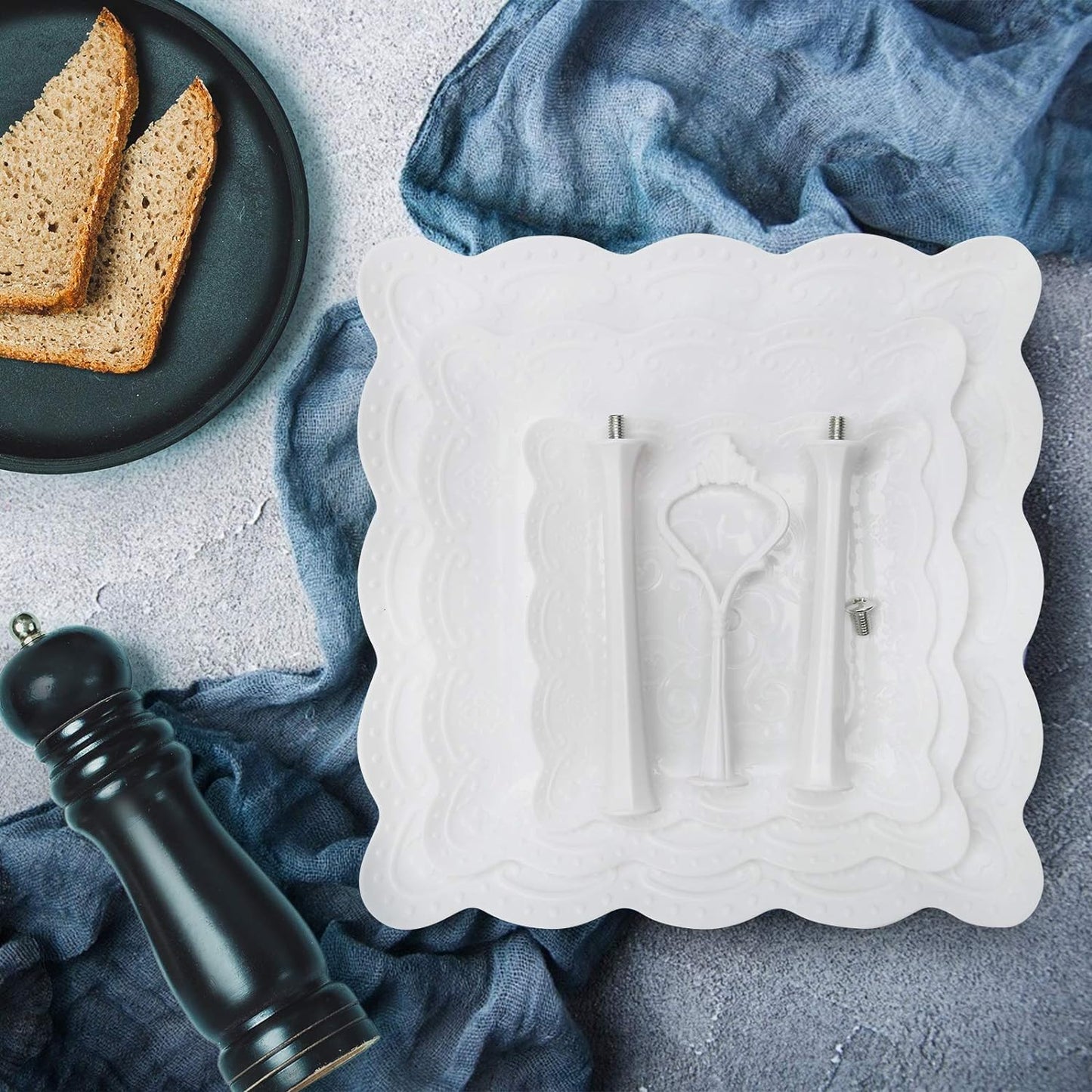 Coitak Plastic Cupcake Stands, 3 Tier Cupcake Stand, Dessert Tower Tray for Tea Party, Baby Shower and Wedding (2 Pack)