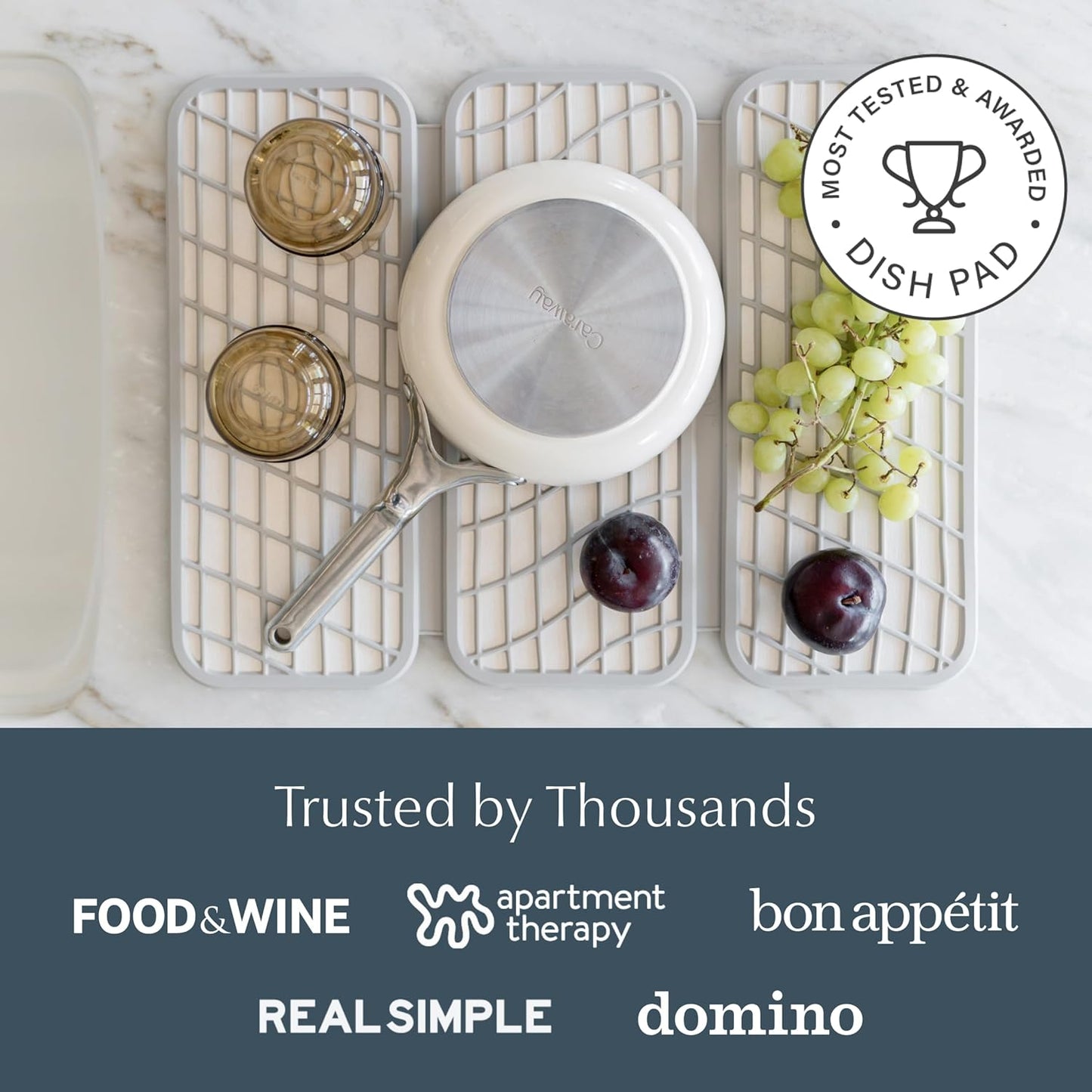 Dorai Home Dish Pad – Quick-Dry Diatomite Stone Drying Mat for Kitchen Counter, 19.9" x 15.2" x 0.52", Sandstone