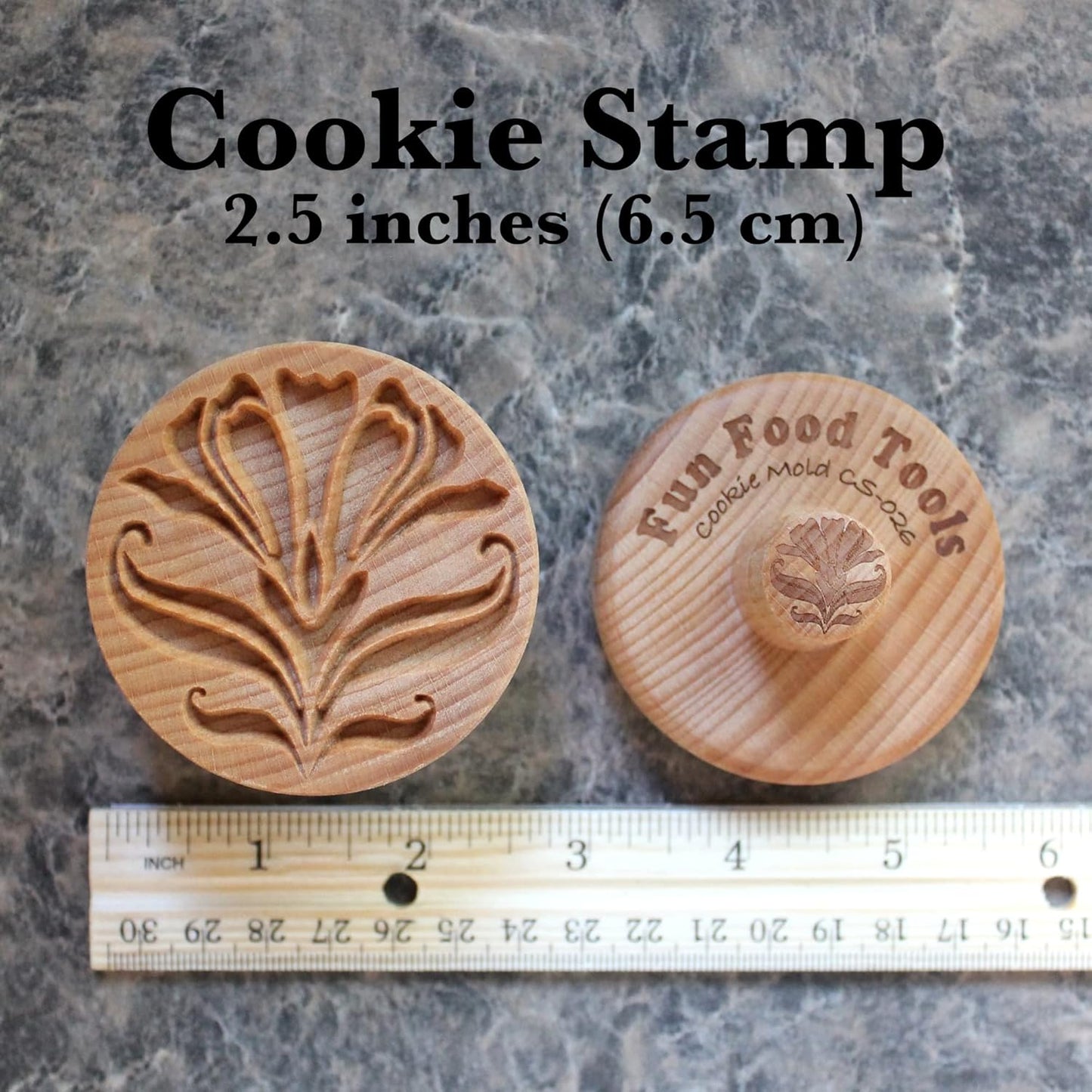 Wood Cookie Stamp, 2.5 Inch (Deco Flower CS-026)