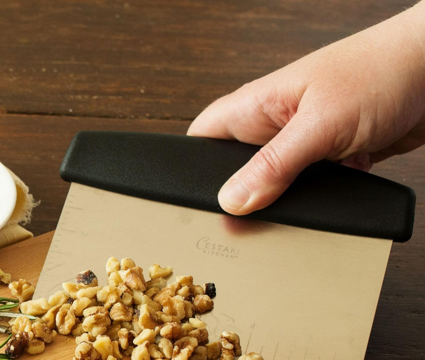 Dough Scraper : Professional Quality Heavy Duty Multi-Purpose Stainless Steel Bench Scraper, Perfect for Pastry, Pizza Dough, Bread Baking (6" Straight Edge)