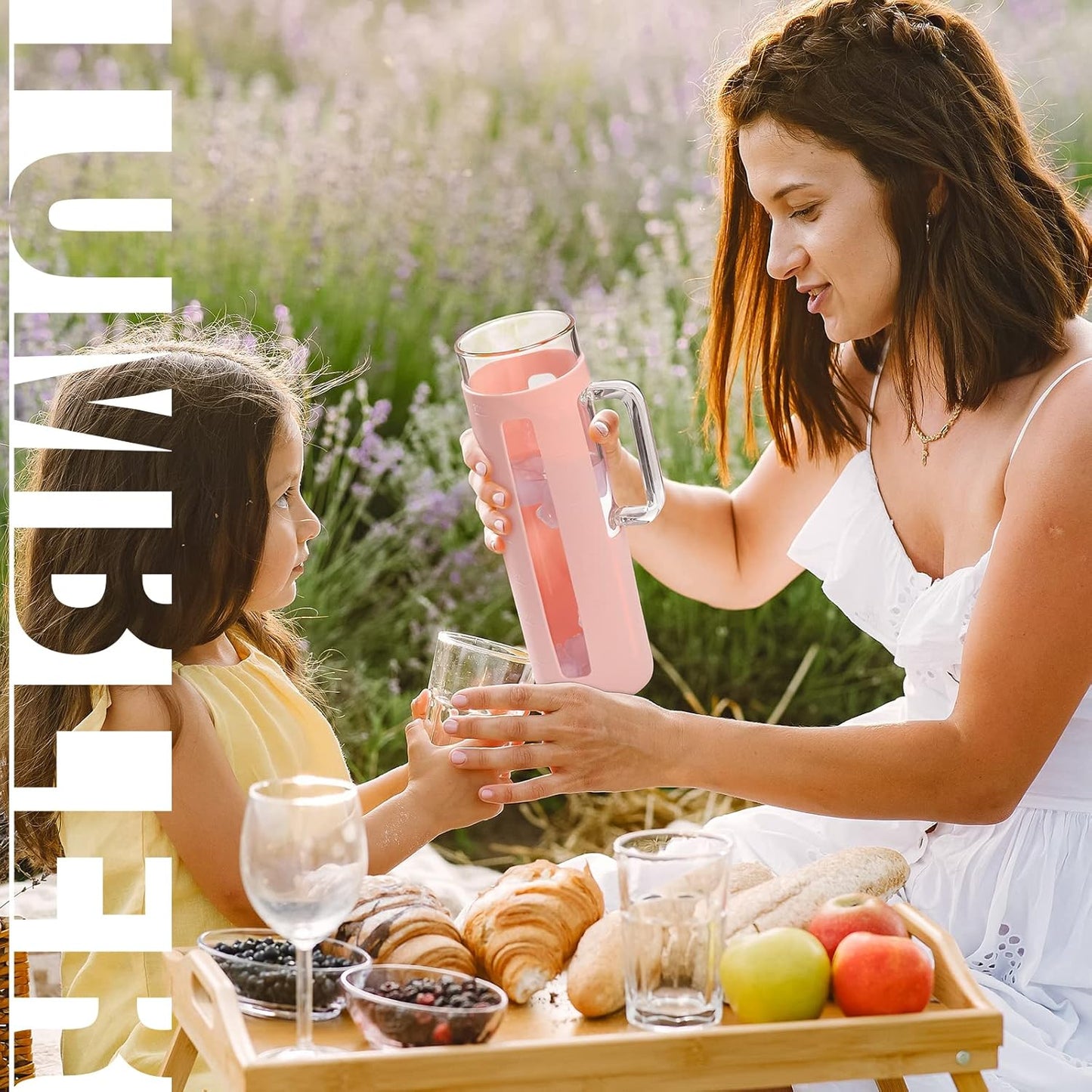 Kodrine Glass Tumbler with Lid and Straw, 24 oz, Iced Coffee Cup Boba Smoothie Cup, Home Office Tumblers, Pink