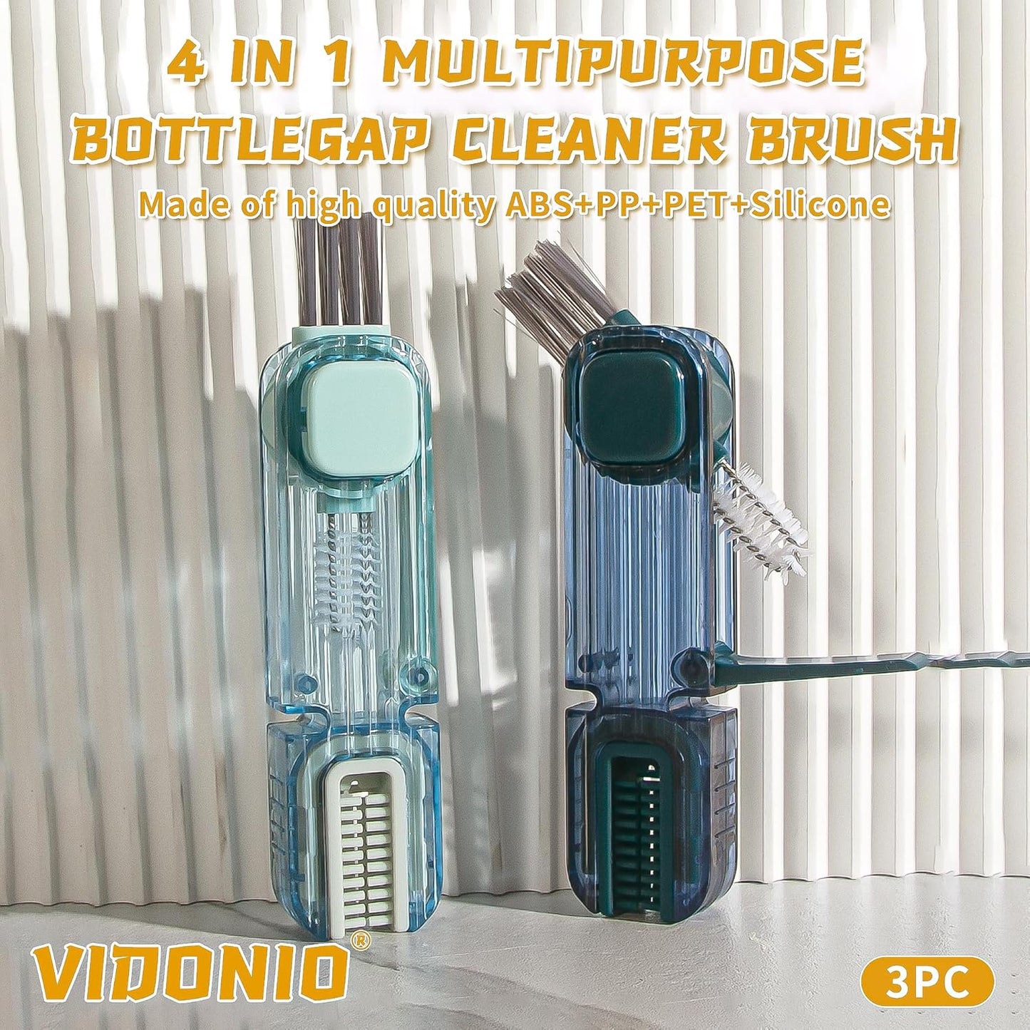 2Pcs 4 in 1 Cup Lid Gap Cleaning Brush Set,Multifunctional Crevice Cleaning Brush for Bottle,Multipurpose Bottle Cleaner with Compact Design Tiny Silicone Cup Holder Cleaner Tool,Kitchen Gadgets