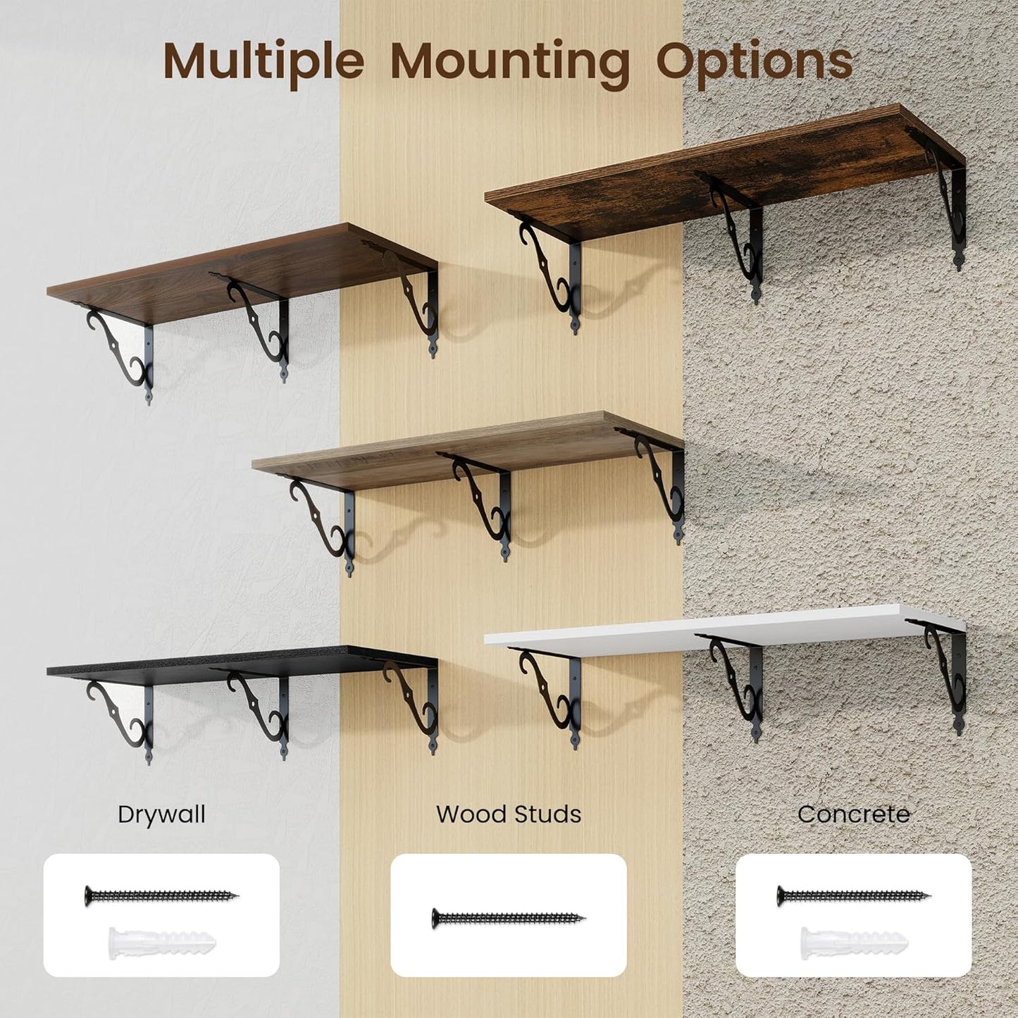 RICHFOCUS 12 Inch Deep Floating Shelves for Wall, 31.5" W x 12" D Black Wood Wall Shelves Set of 2, Wide Floating Shelves for Living Room, Bedroom, Kitchen, Bathroom and Decor Storage, Black